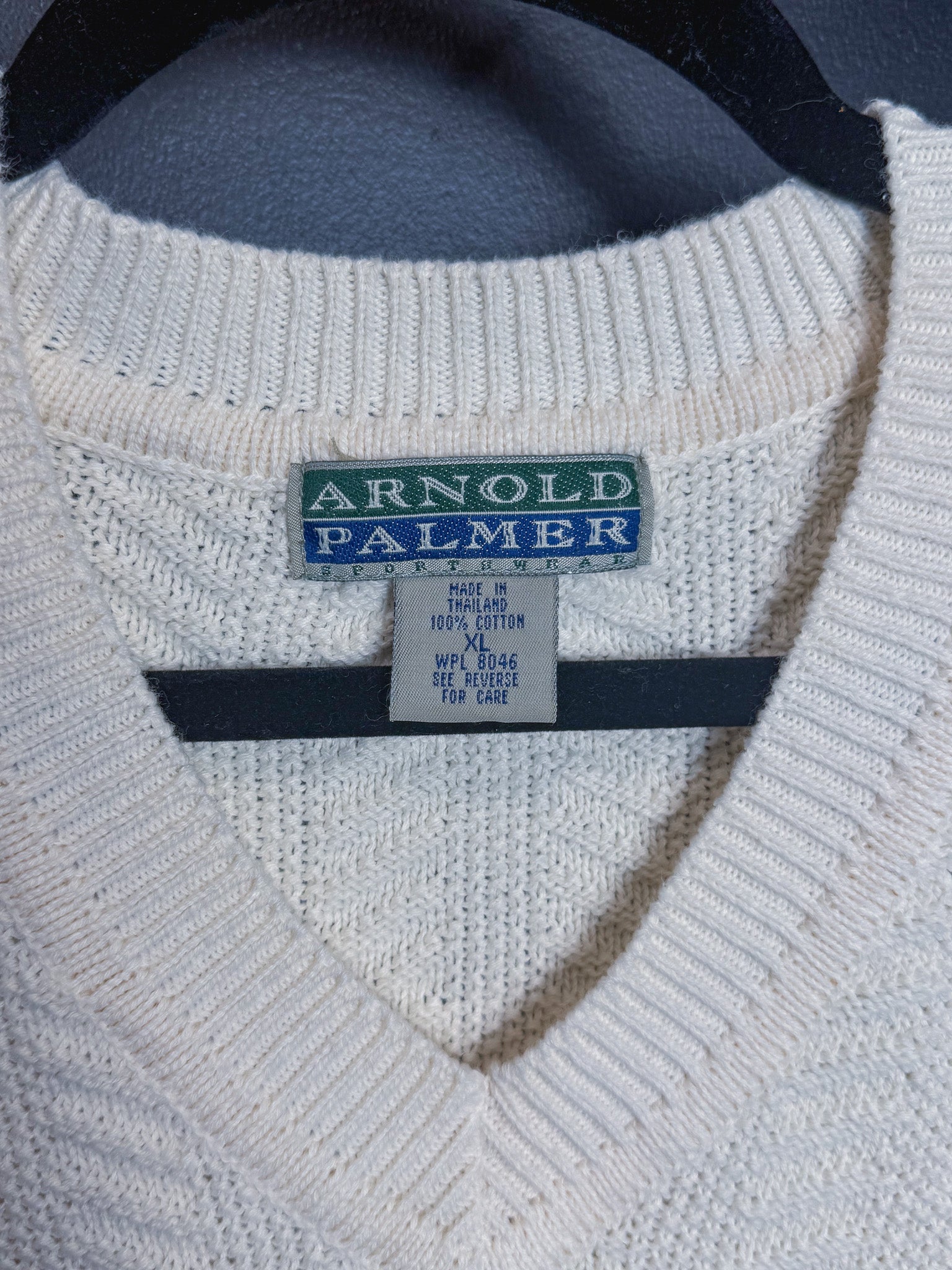 Arnold Palmer Cream White Knit Sweater Vest