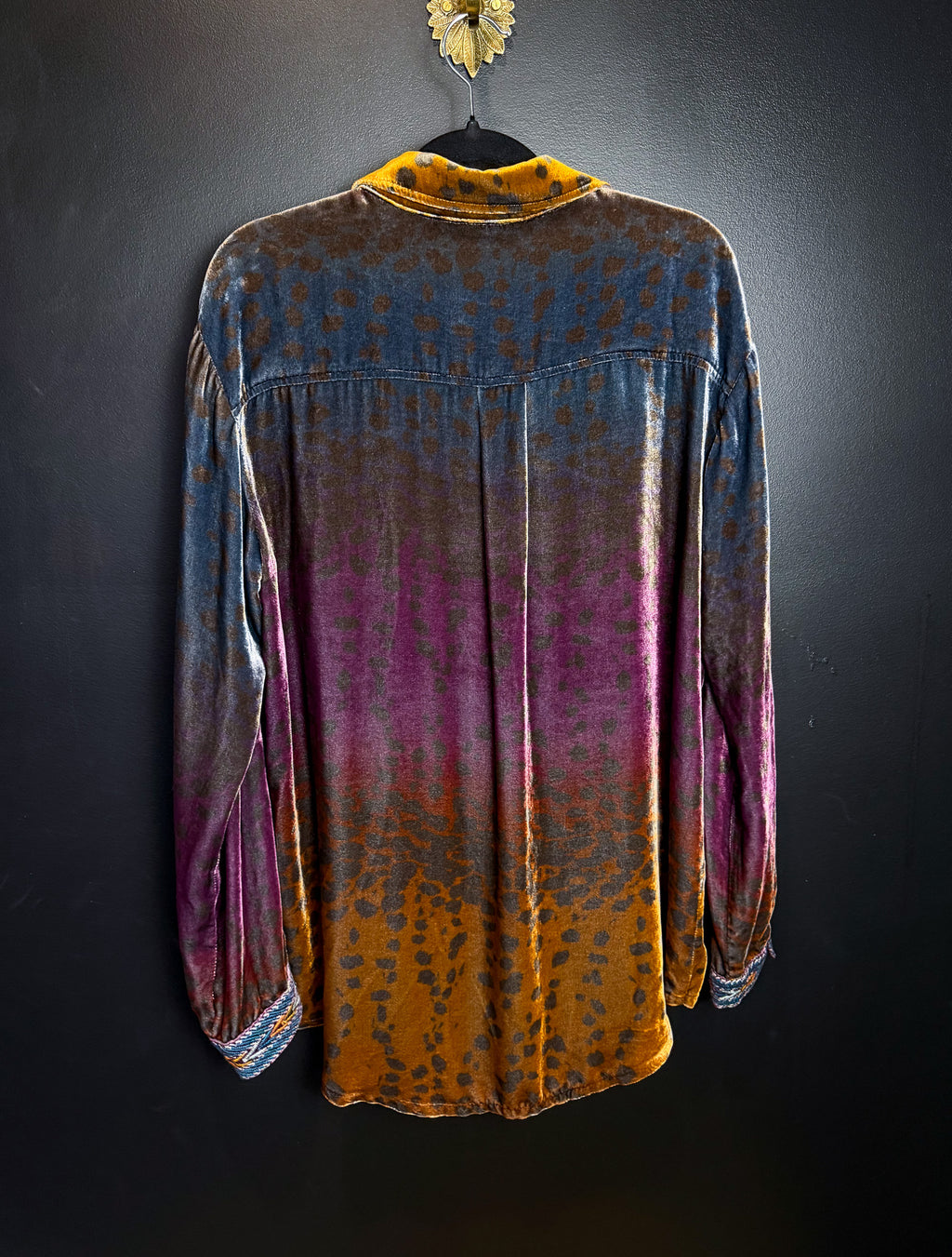 Johnny Was Multicolor Velvet Button Up