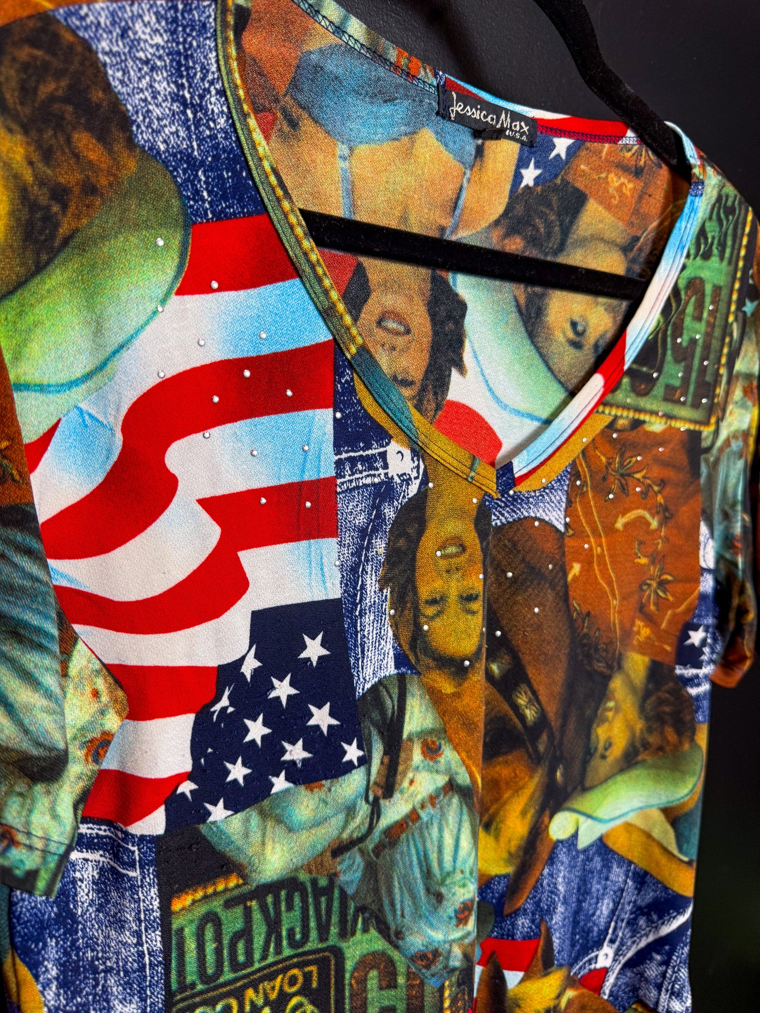 Vintage American Cowgirl V-Neck T