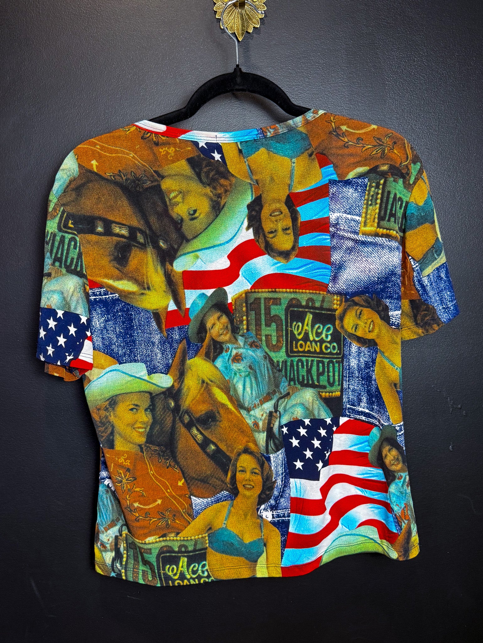 Vintage American Cowgirl V-Neck T