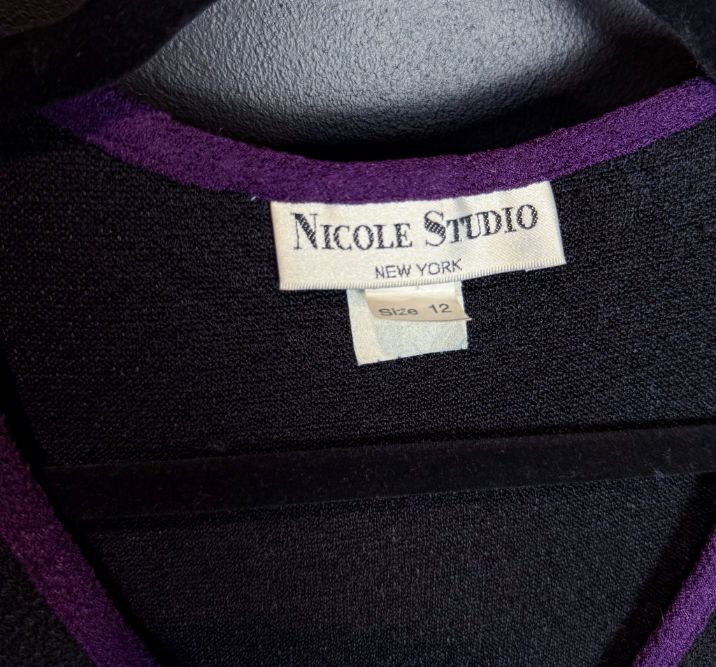Vintage Black and Purple Slinky Vest