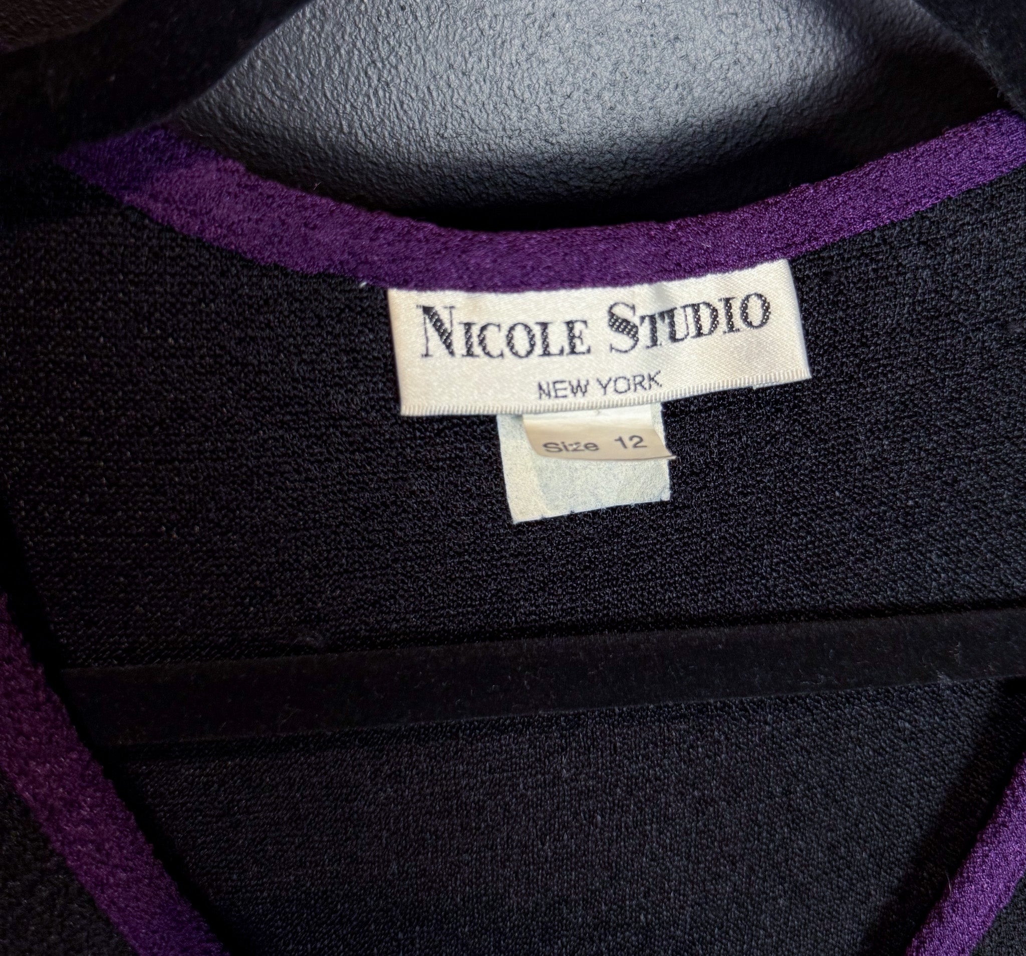 Vintage Black and Purple Slinky Vest