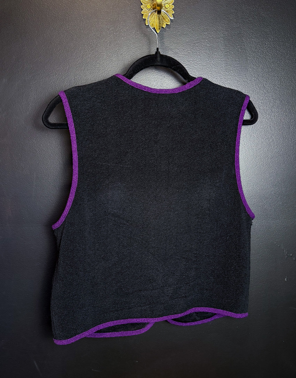 Vintage Black and Purple Slinky Vest