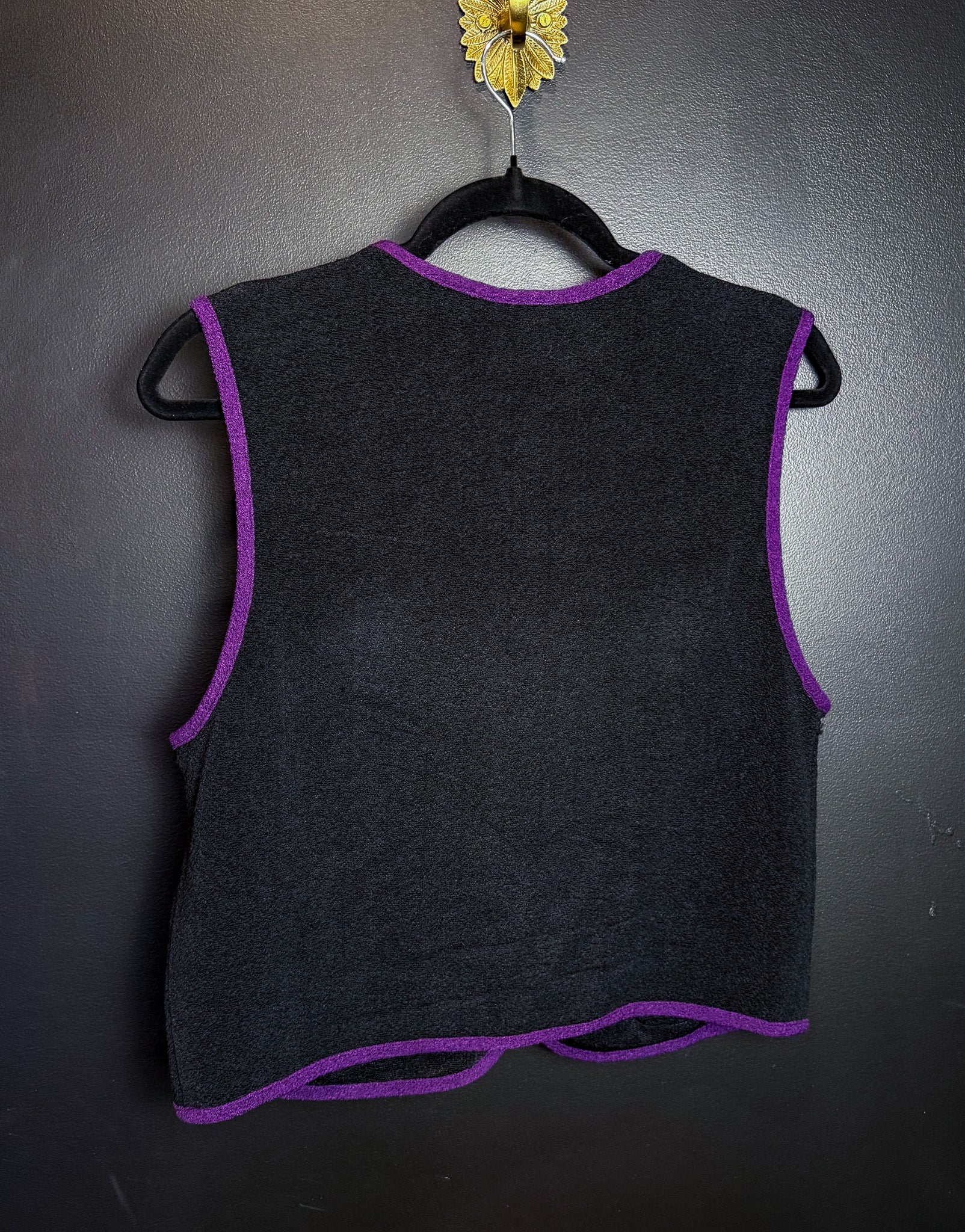 Vintage Black and Purple Slinky Vest