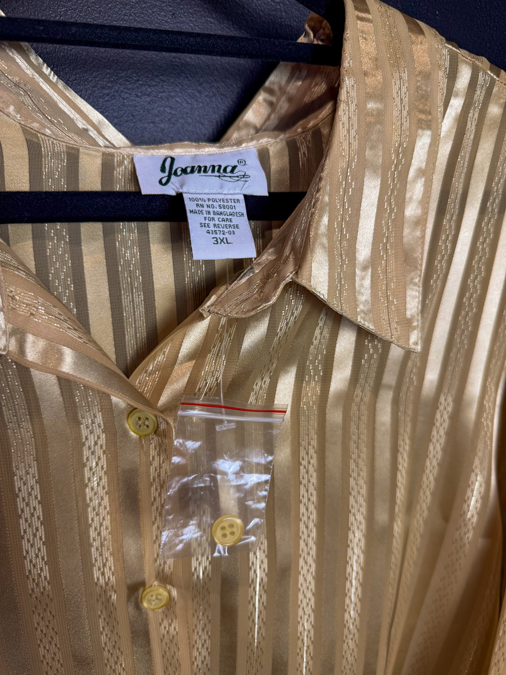 Vintage Gold SemiSheer Button Down