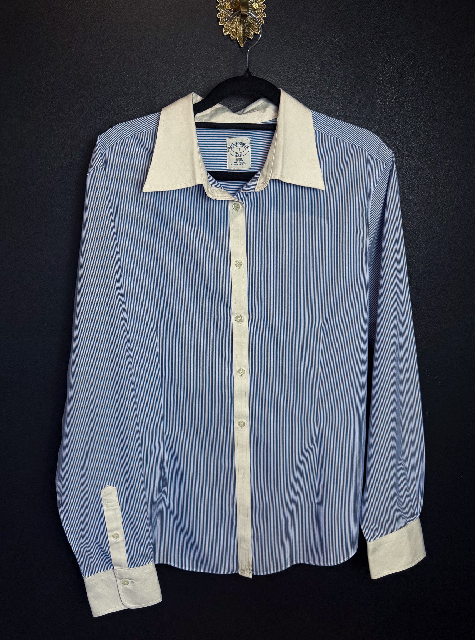 Brooks Brothers Striped Blue Fitted Button Down