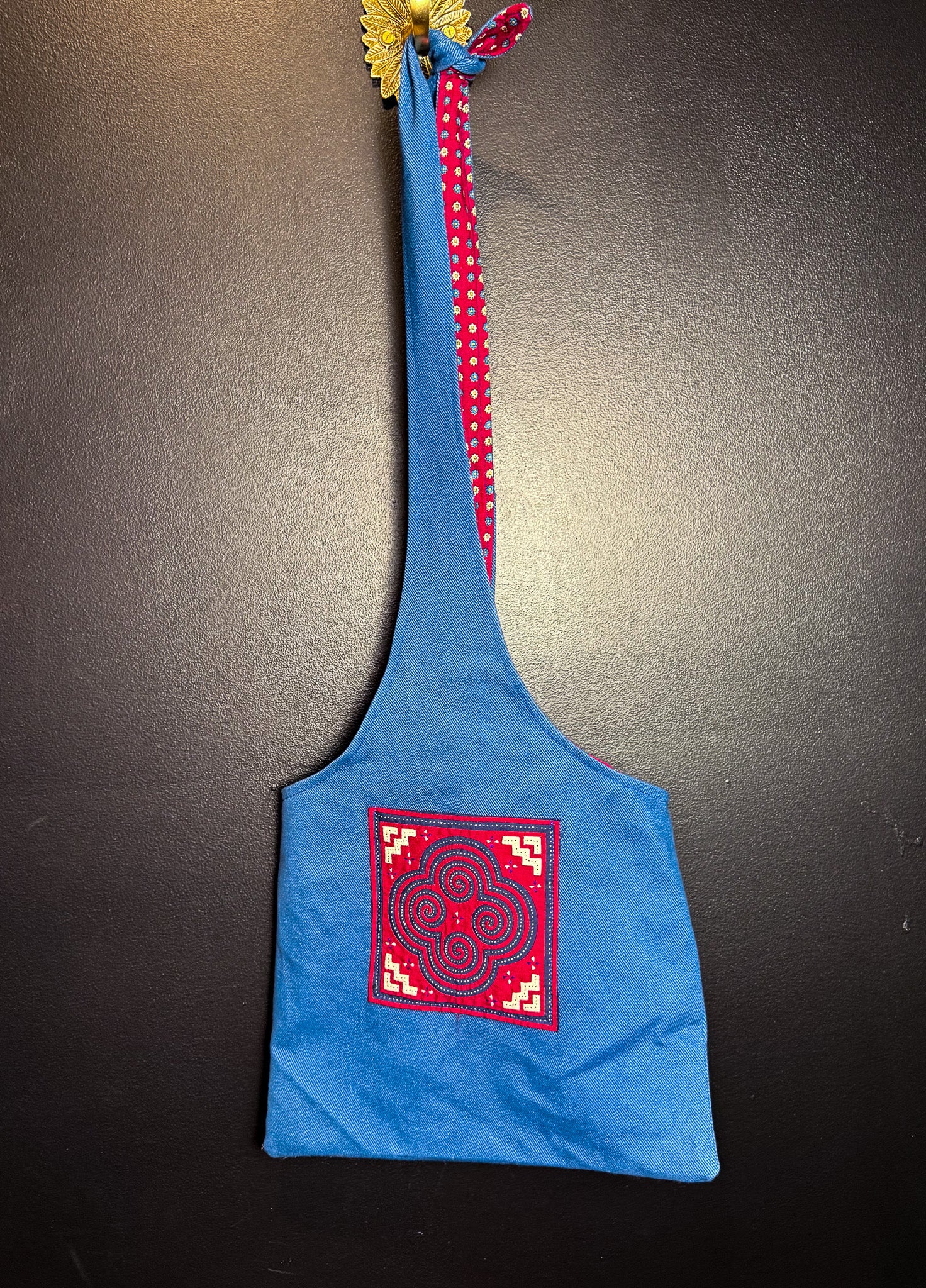 Handmade Small Blue Denim Hobo Bag