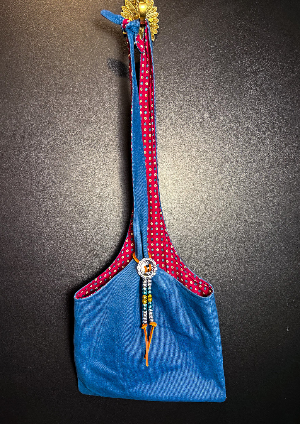 Handmade Small Blue Denim Hobo Bag