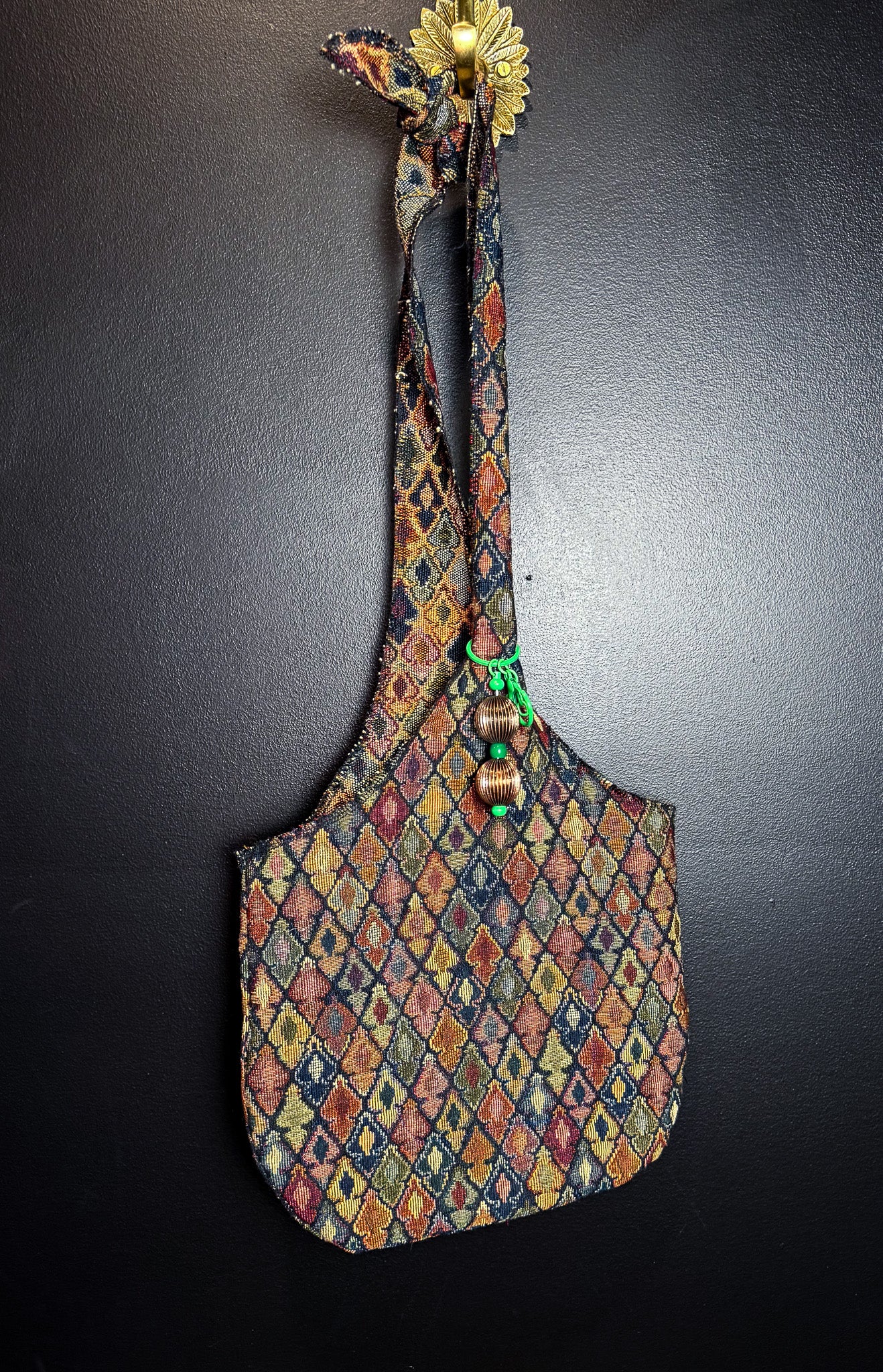 Handmade Patterned Textile Crossbody Hobo Bag