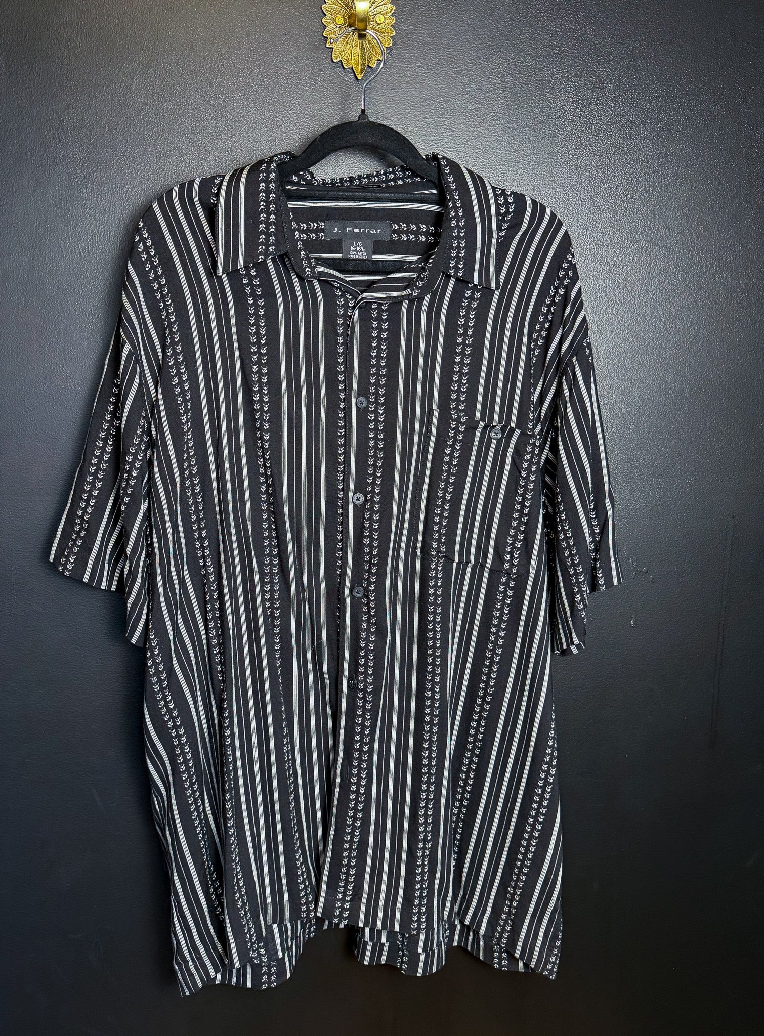 Vince's Black Striped Button Down