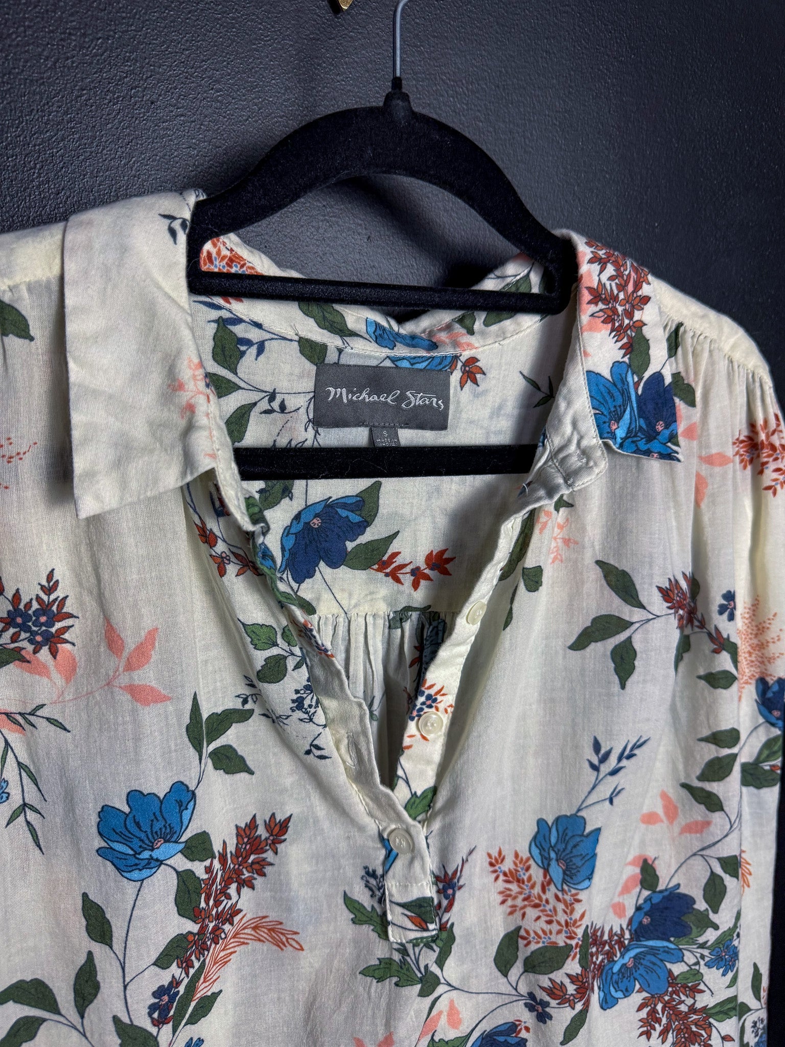 Linen Floral Short Sleeve T