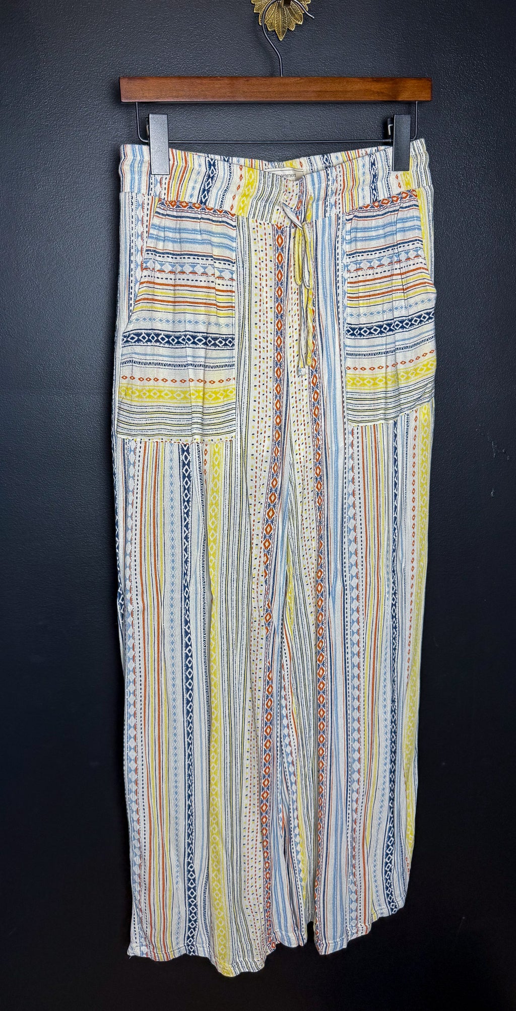 Geometric Printed Linen Pants