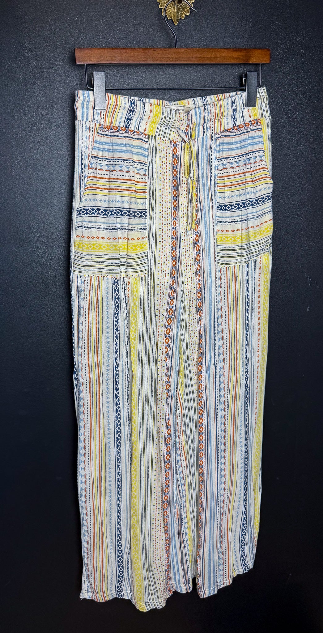 Geometric Printed Linen Pants
