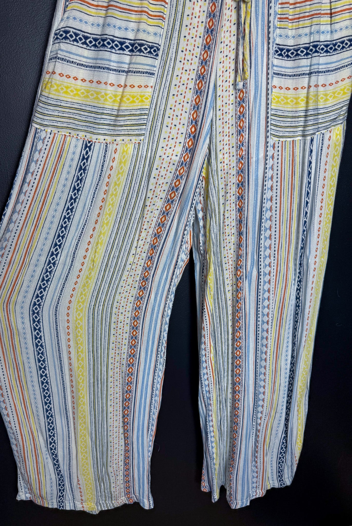 Geometric Printed Linen Pants