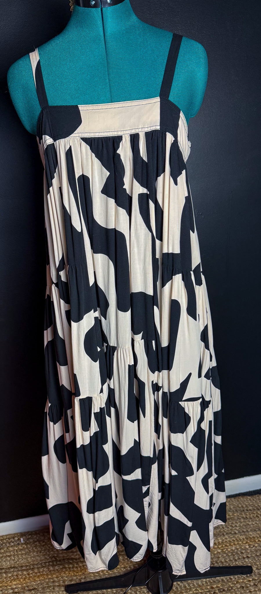 B&W Abstract Print Sundress