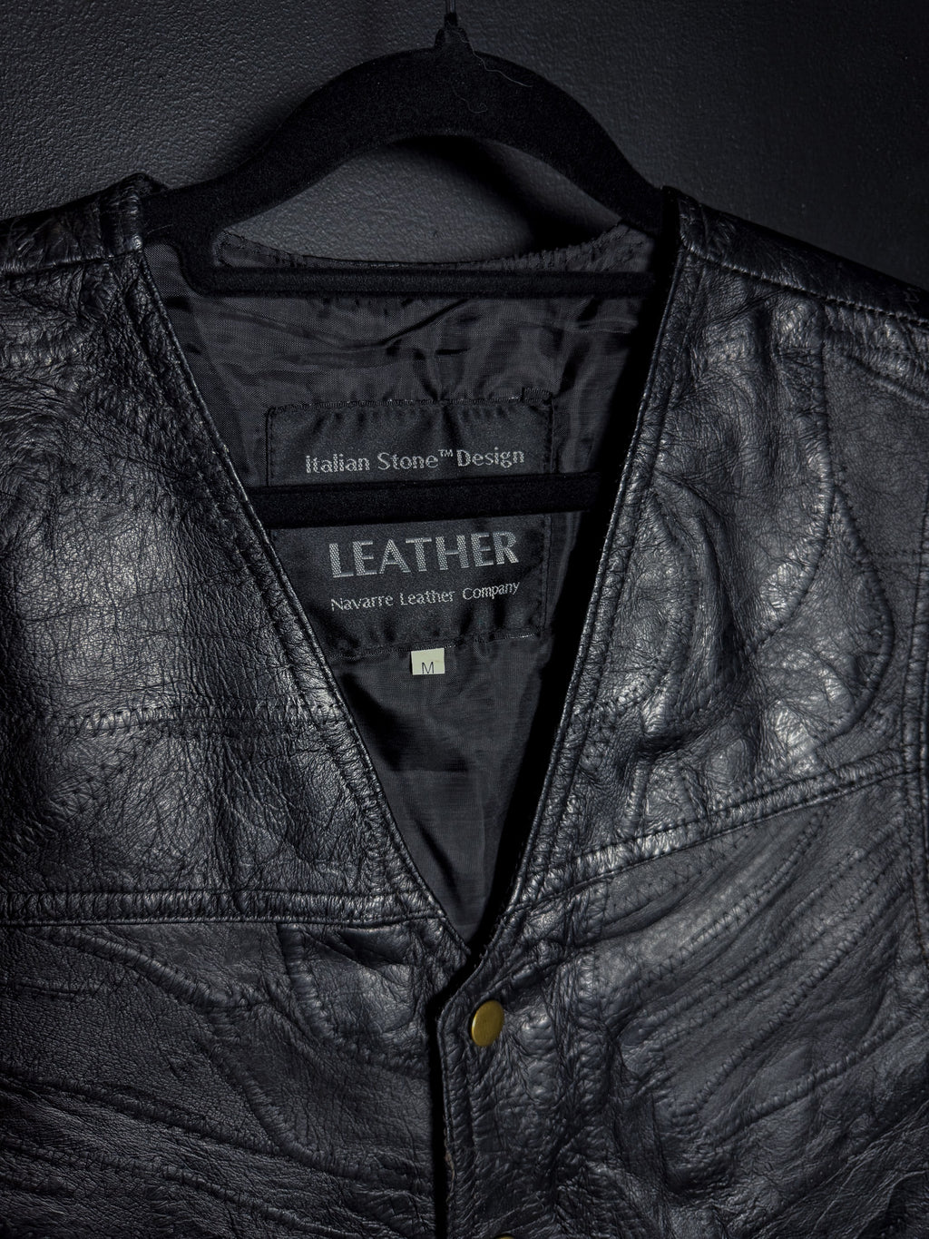 Black Motorcycle Vest
