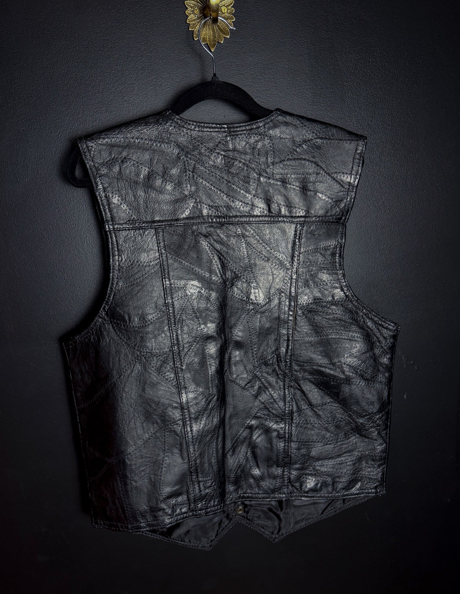 Black Motorcycle Vest