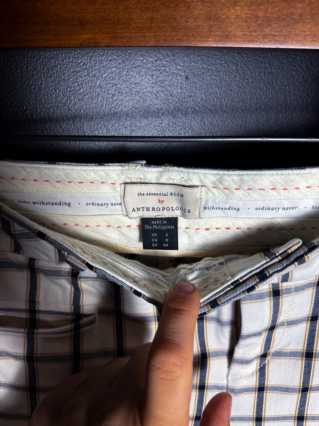 Anthropologie Plaid Slim Fit Capris
