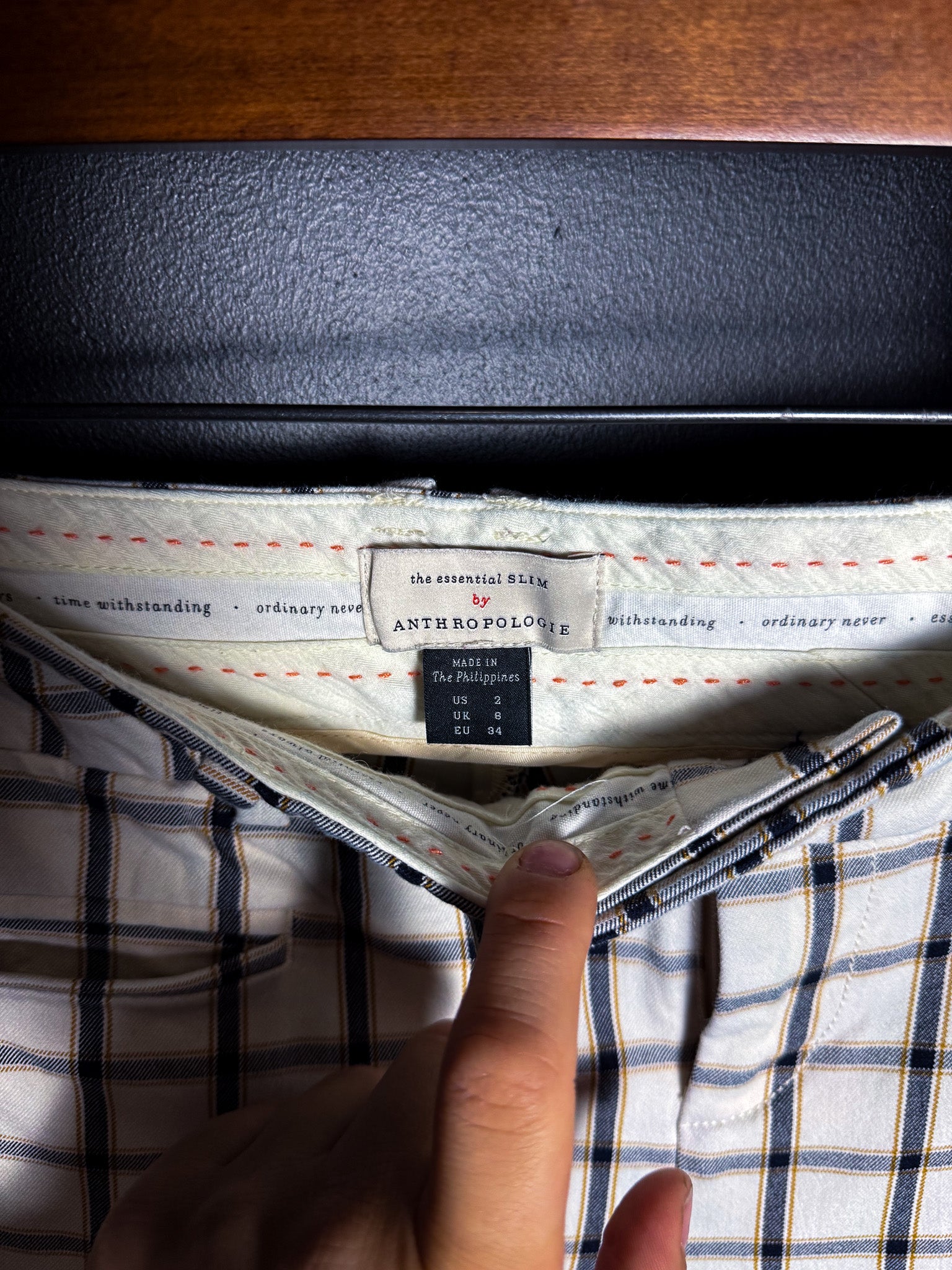 Anthropologie Plaid Slim Fit Capris