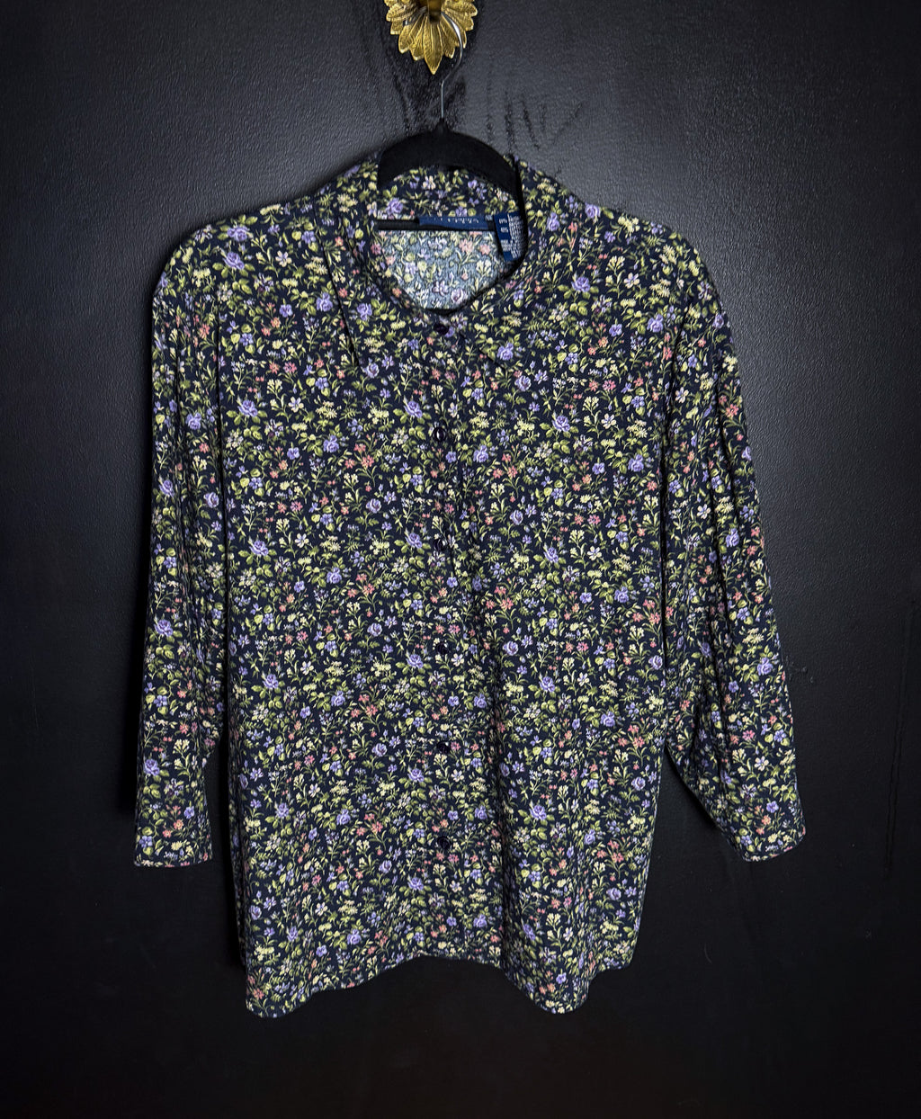 3/4 Sleeve Floral Printed Button Down