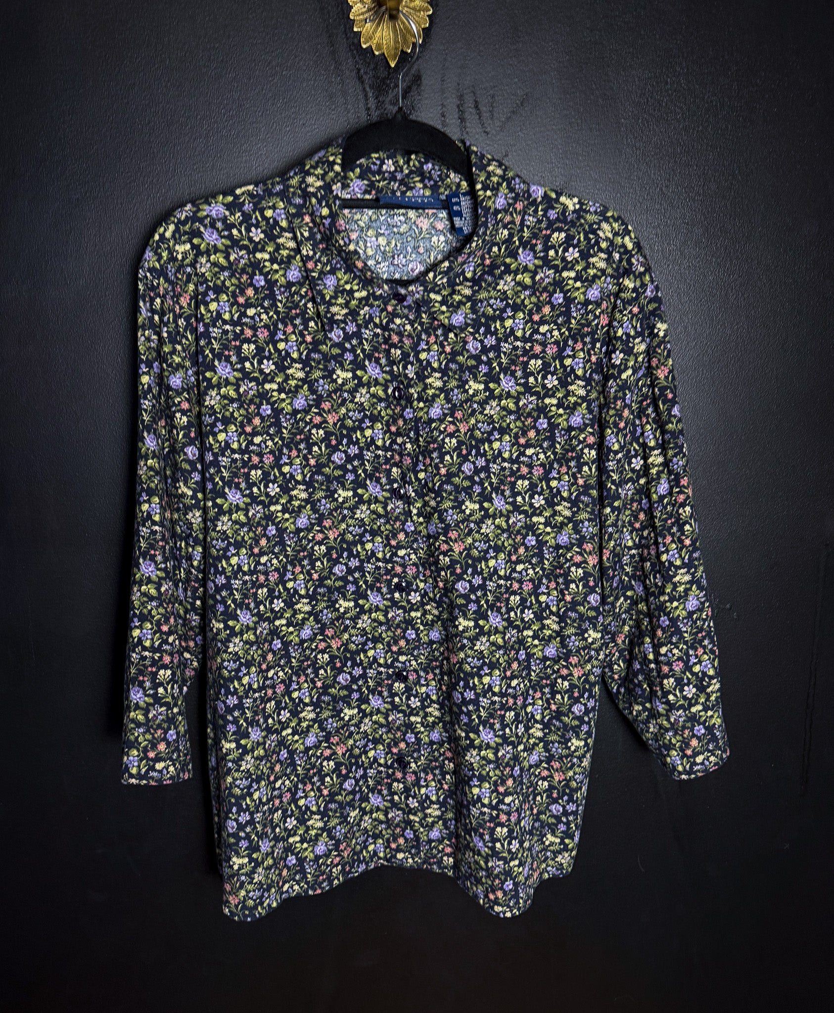 3/4 Sleeve Floral Printed Button Down