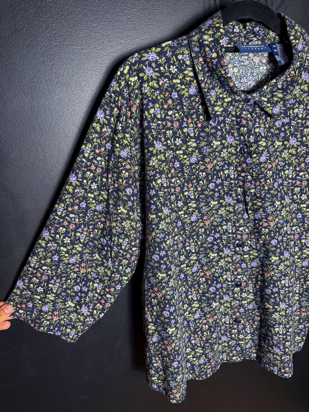 3/4 Sleeve Floral Printed Button Down
