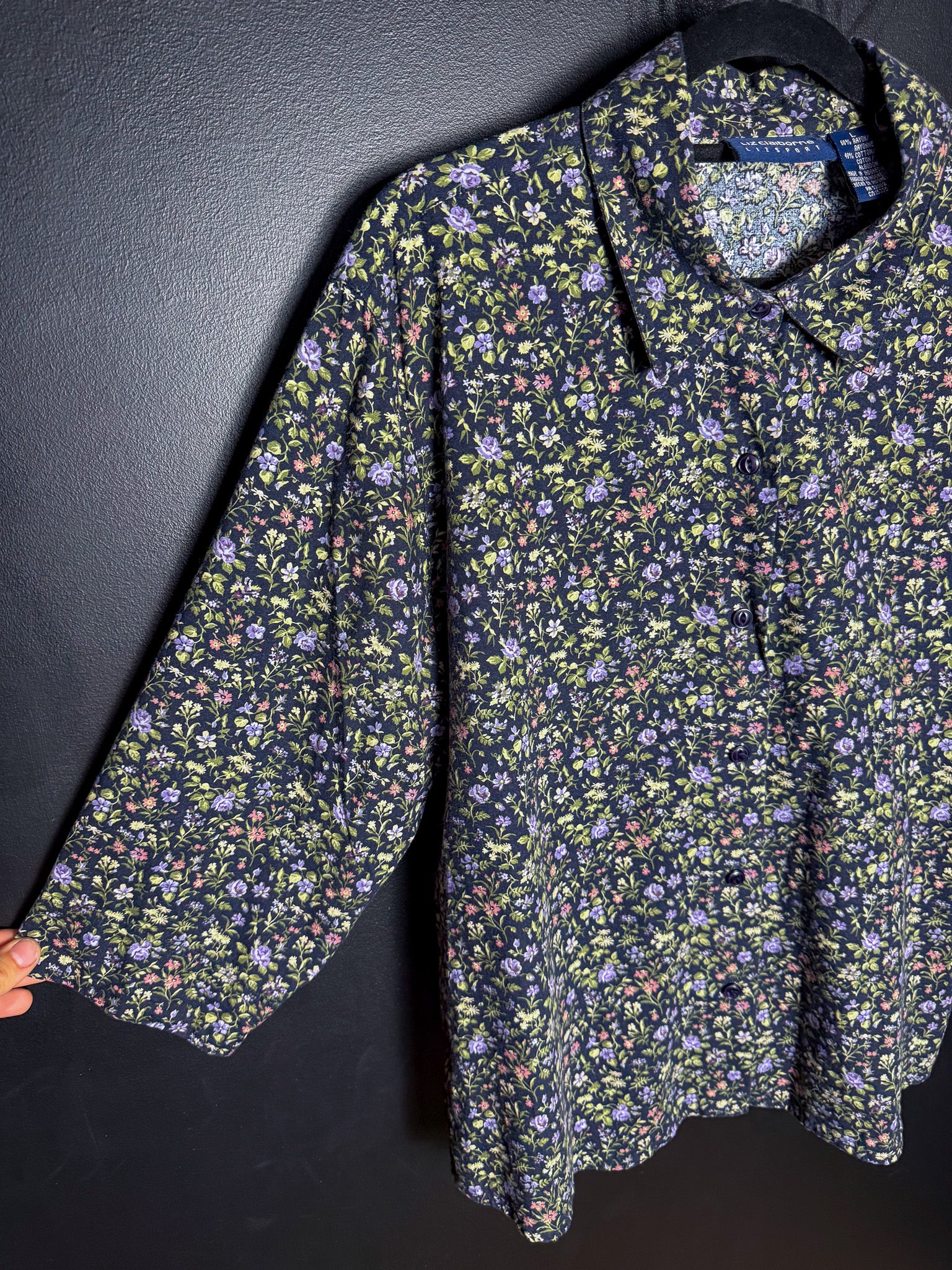 3/4 Sleeve Floral Printed Button Down