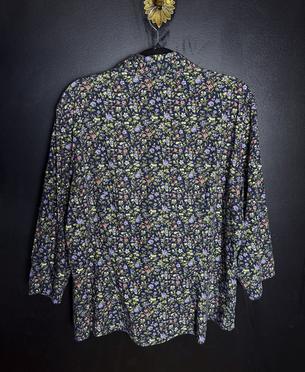 3/4 Sleeve Floral Printed Button Down