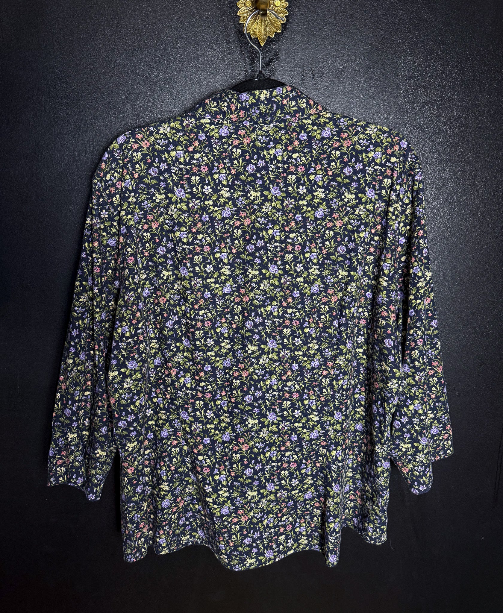 3/4 Sleeve Floral Printed Button Down