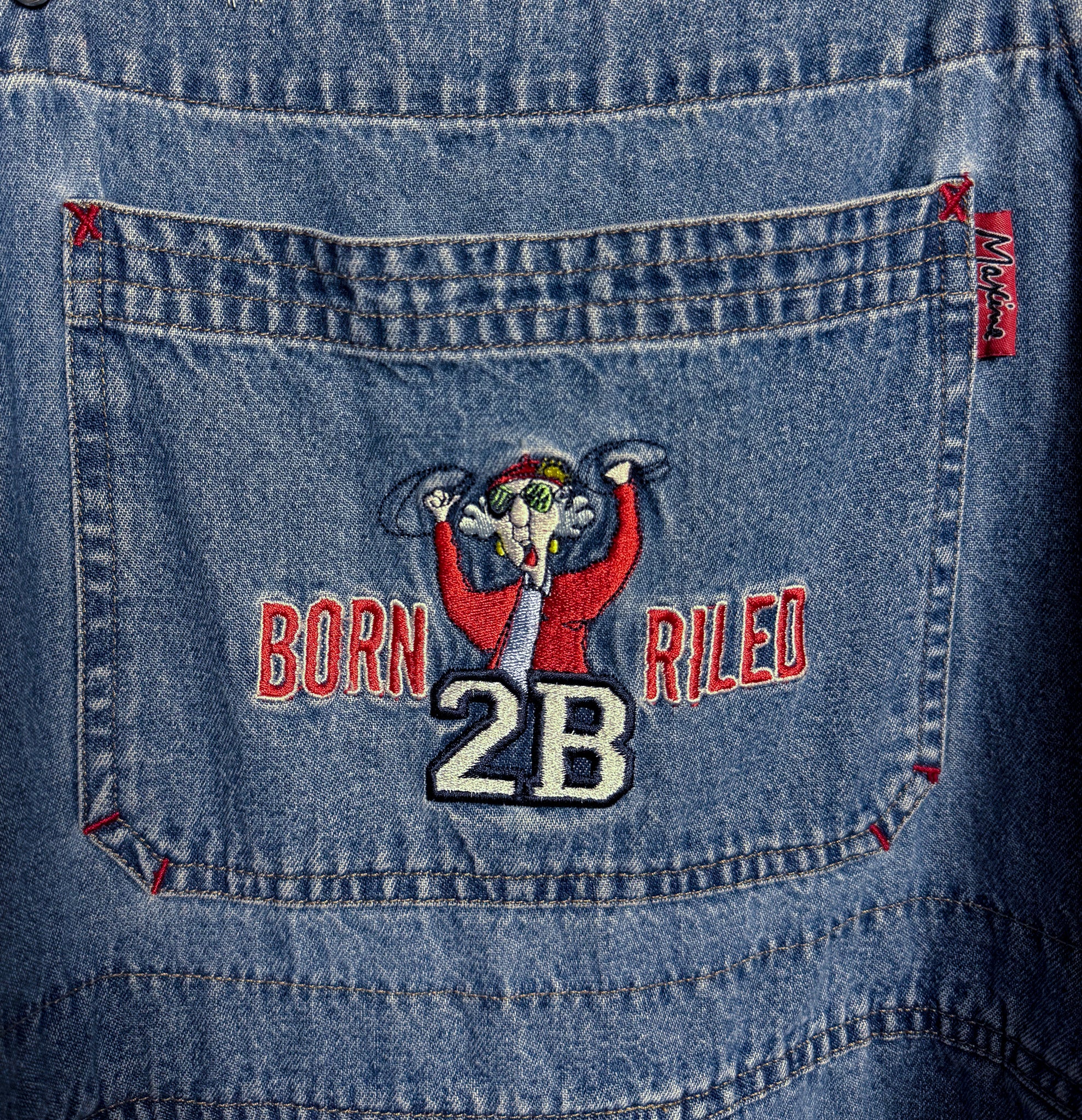 Born 2B Riled Denim Short Overalls