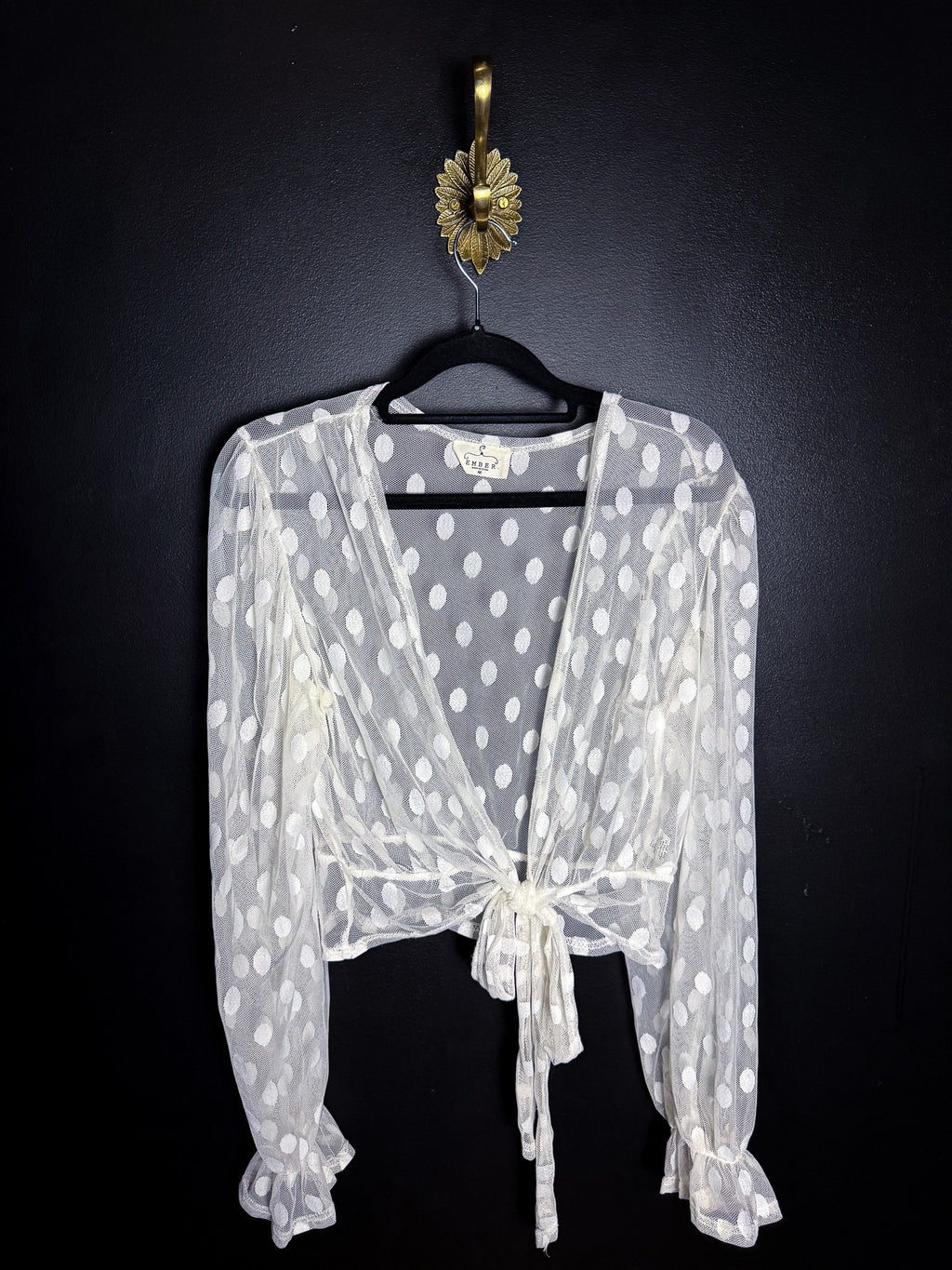 Polka Dot Sheer Cropped Cardi