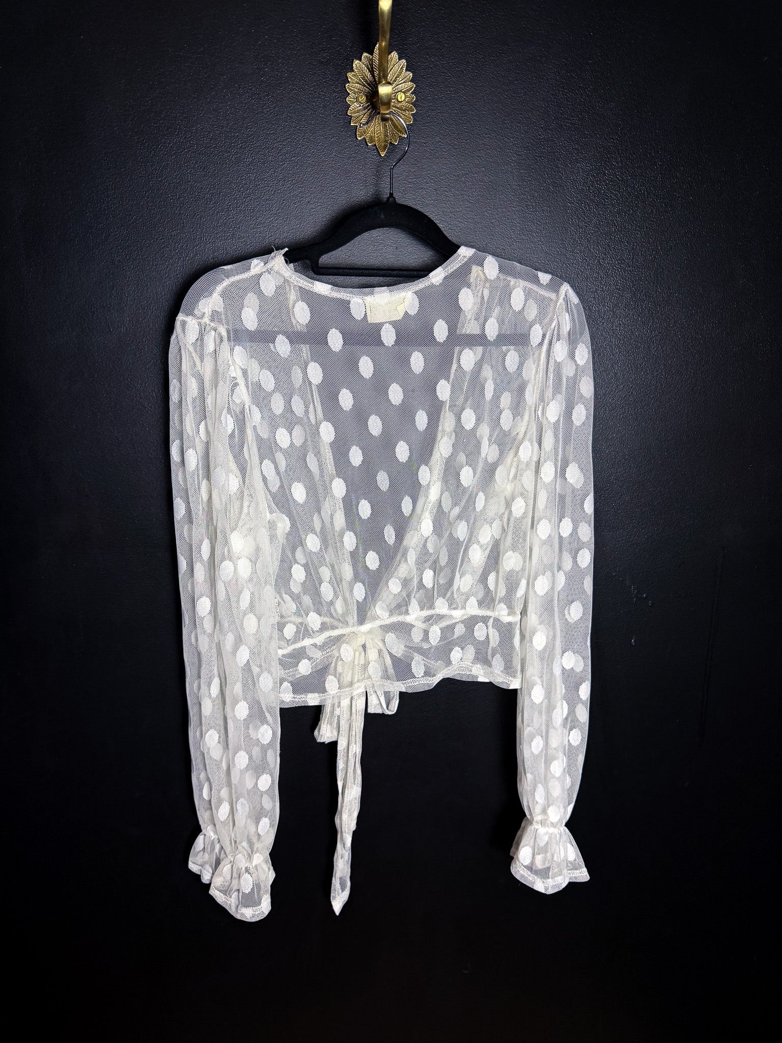 Polka Dot Sheer Cropped Cardi