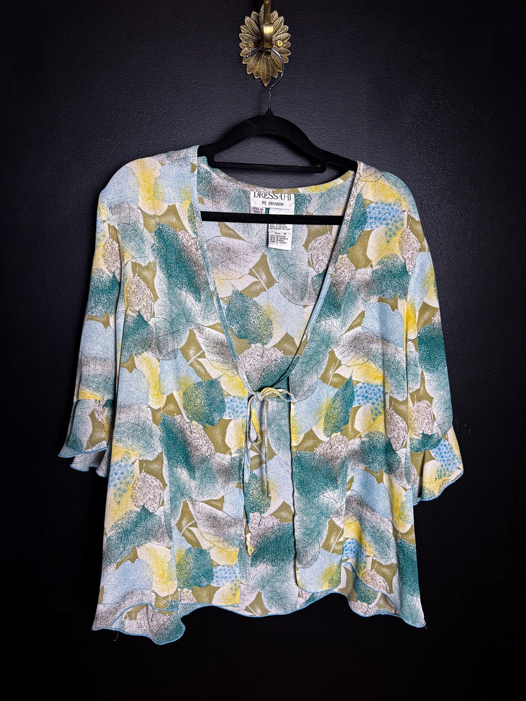 Fluttery Front Tie Blouse