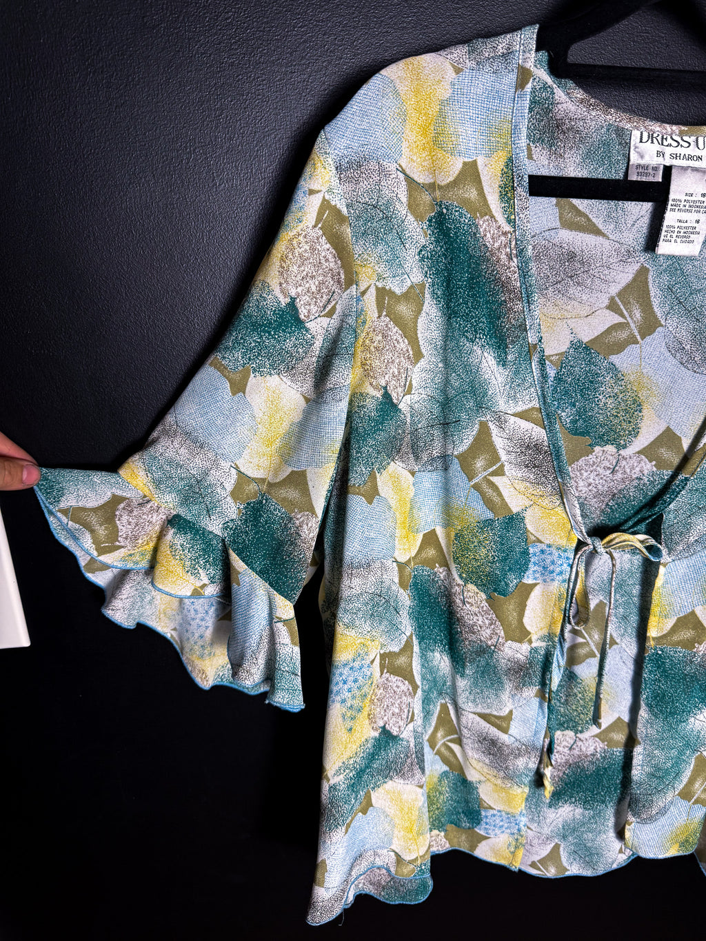 Fluttery Front Tie Blouse