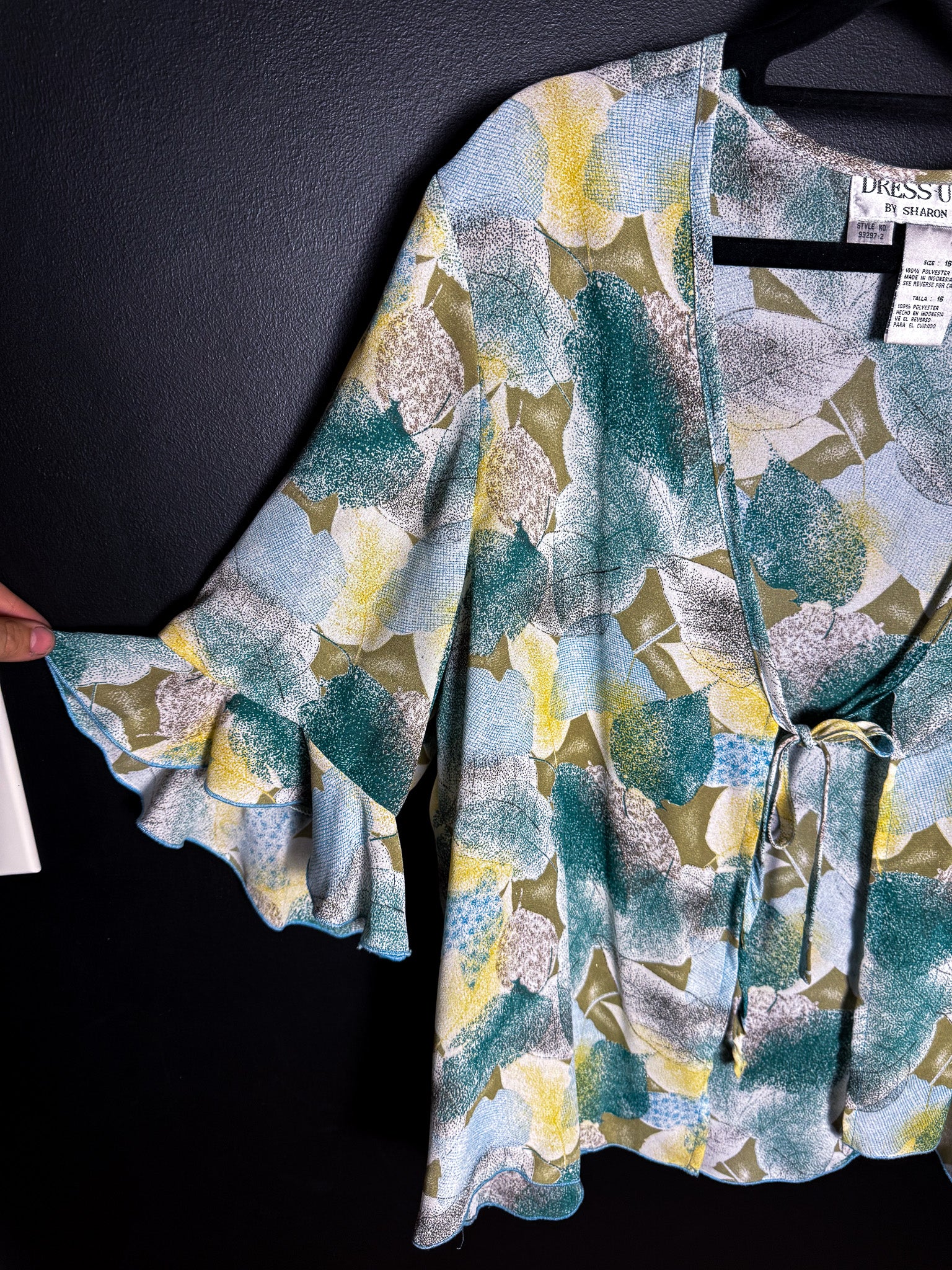 Fluttery Front Tie Blouse