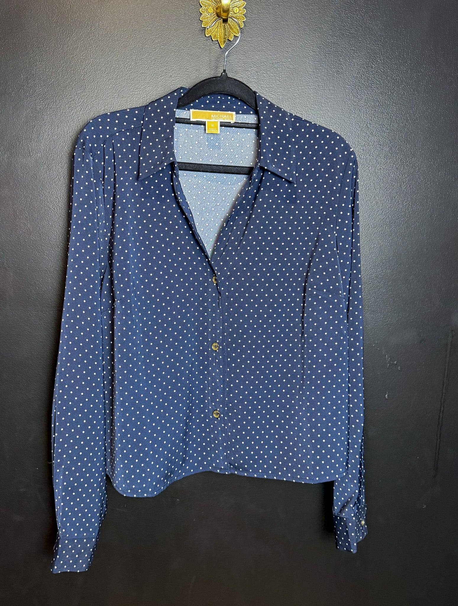 MK Blue Polka Dot Button Down