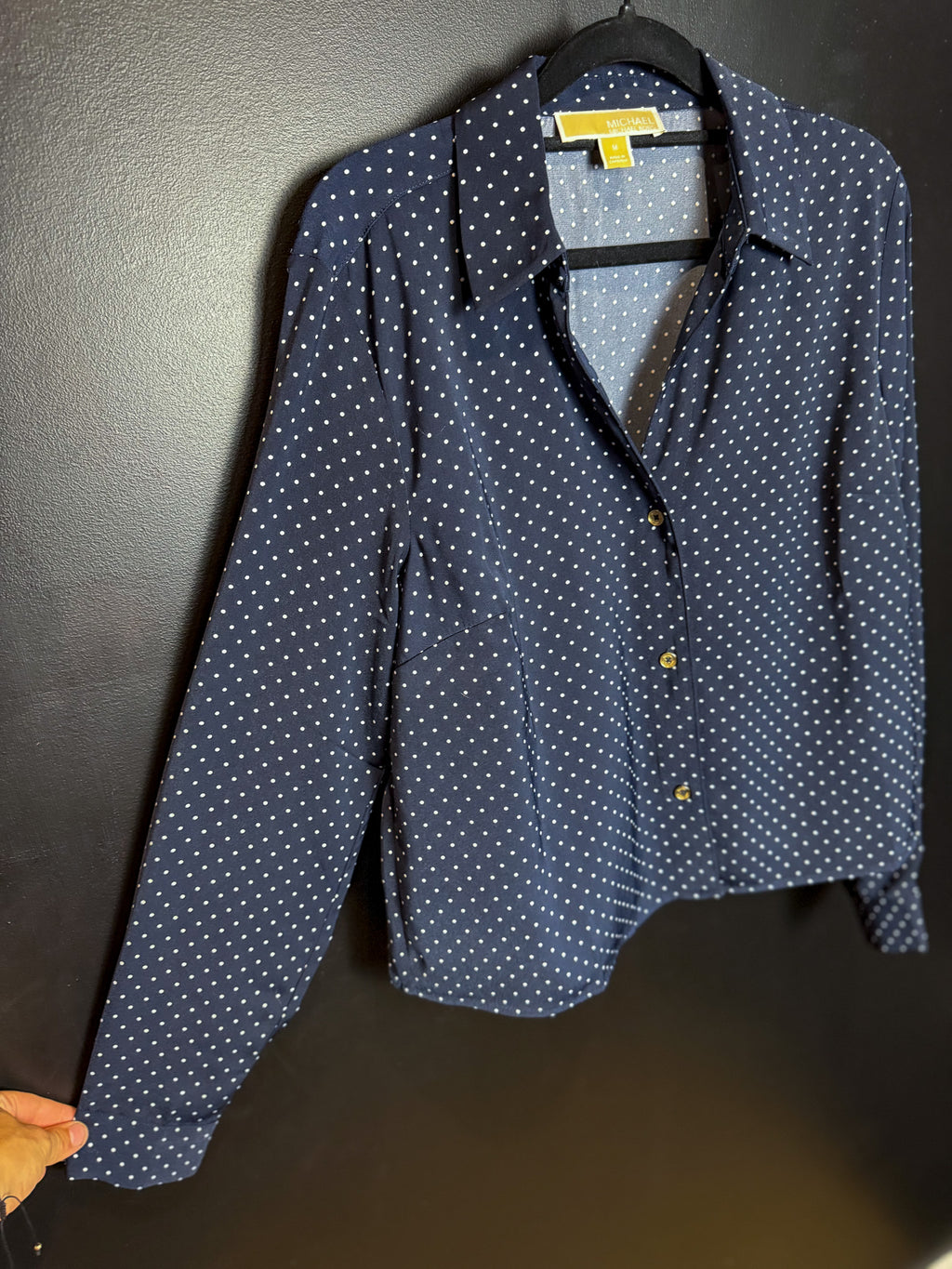 MK Blue Polka Dot Button Down