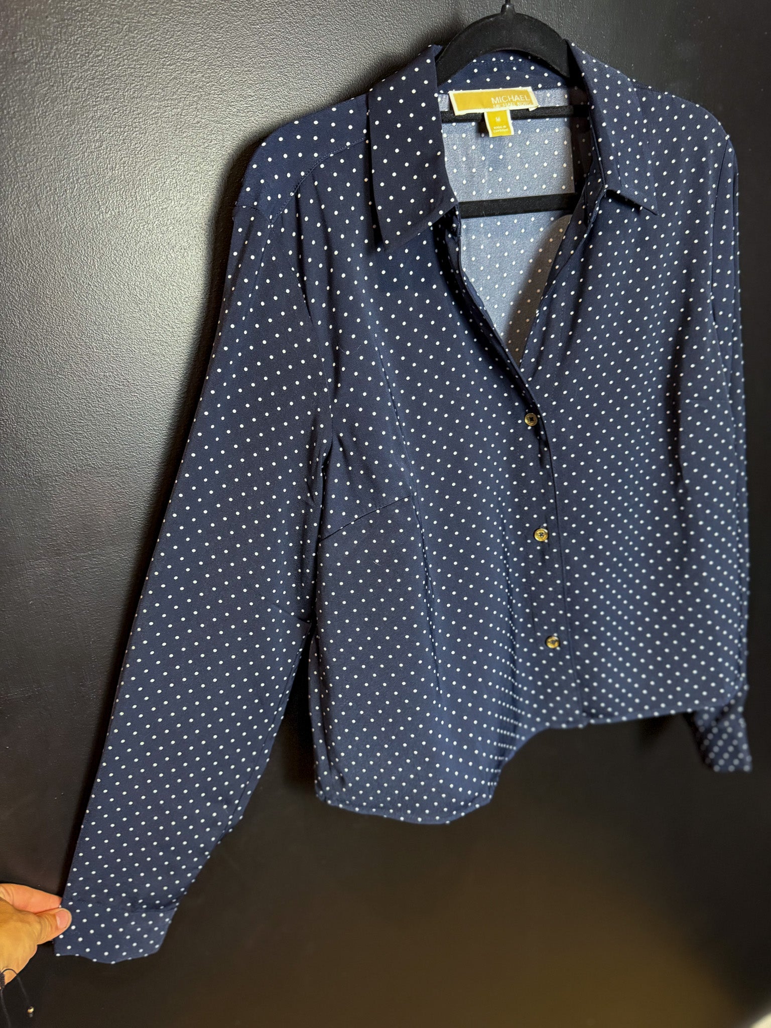 MK Blue Polka Dot Button Down