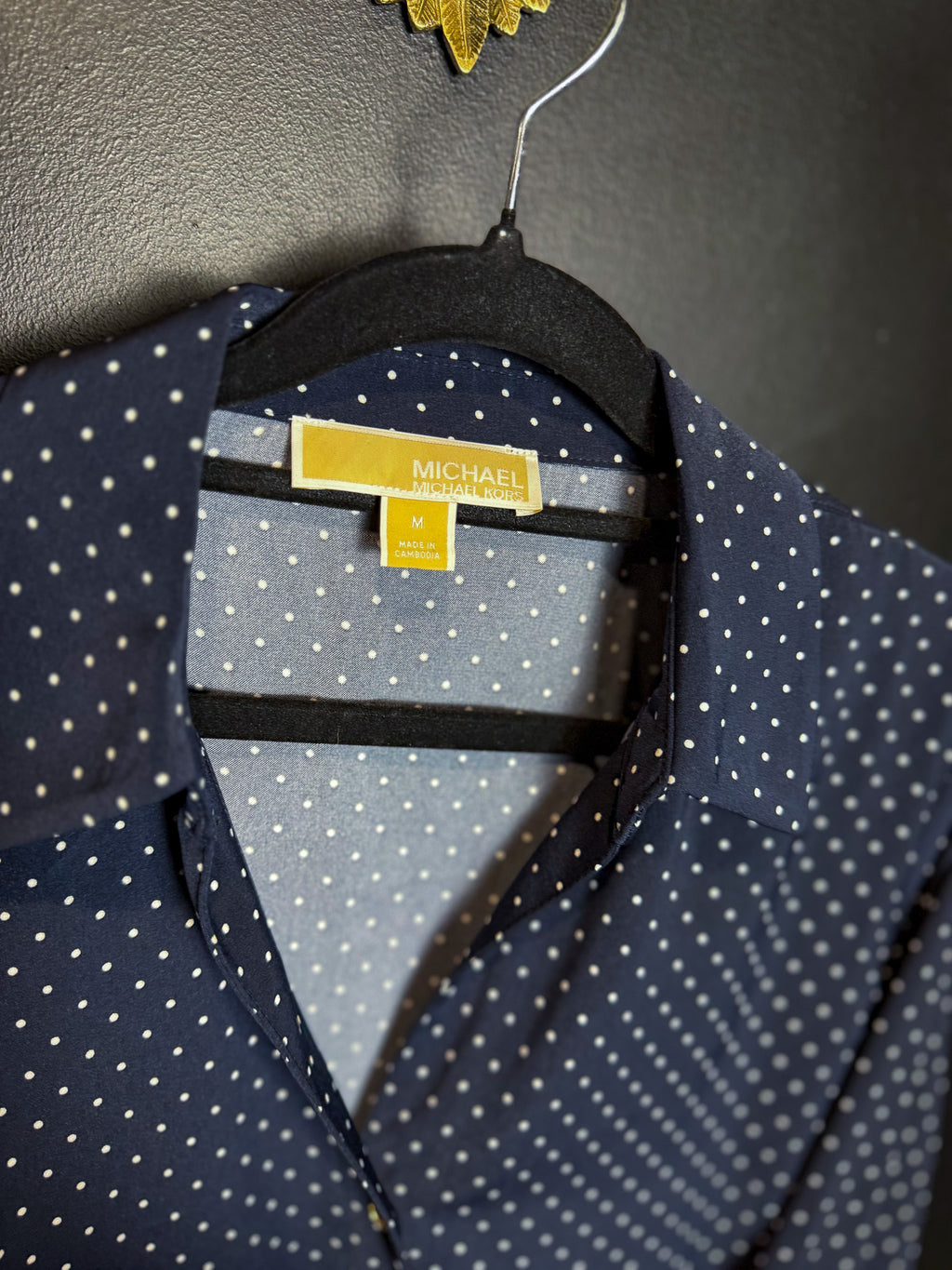 MK Blue Polka Dot Button Down