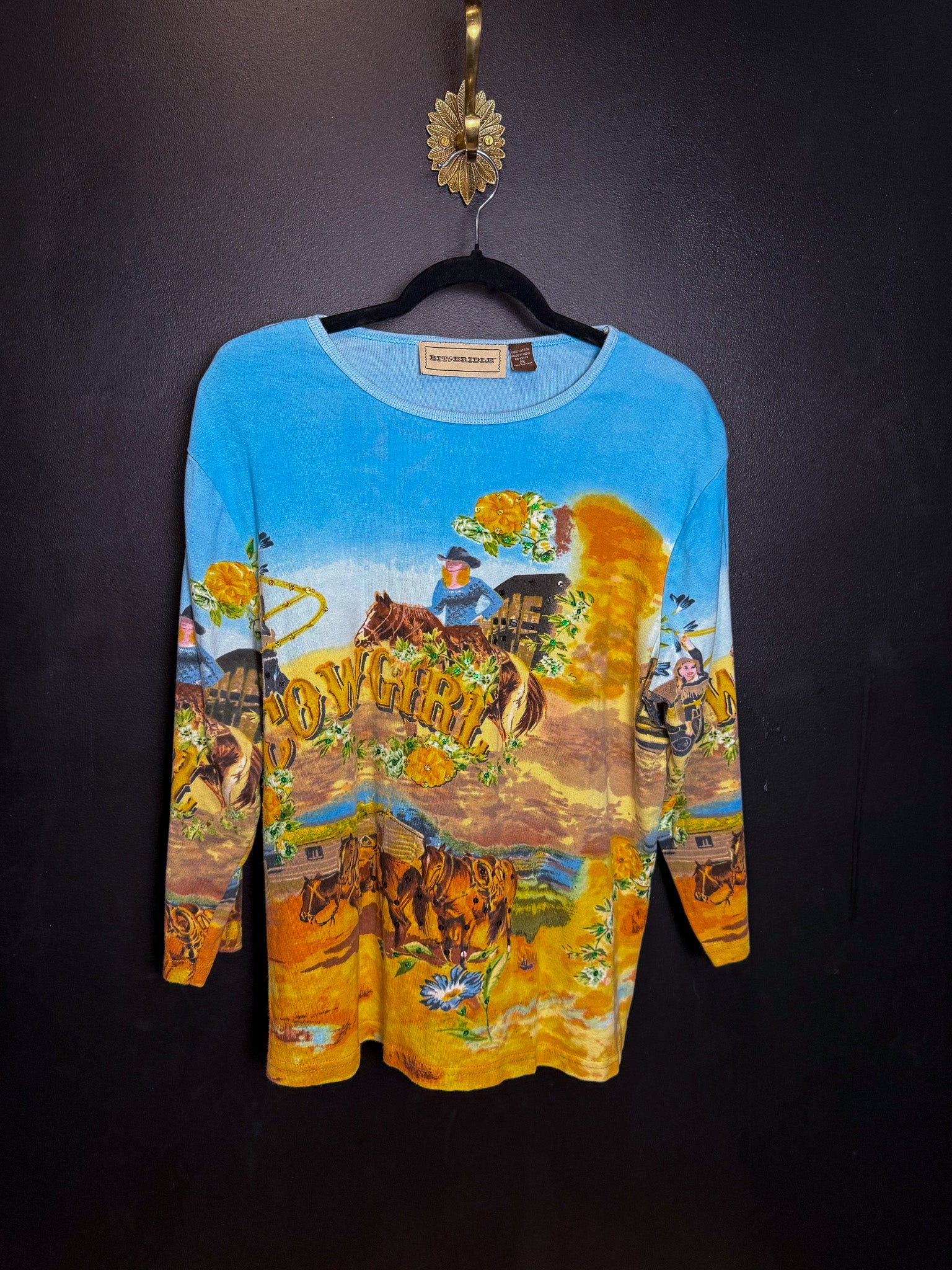 Vintage Cowgirl Motif Shirt