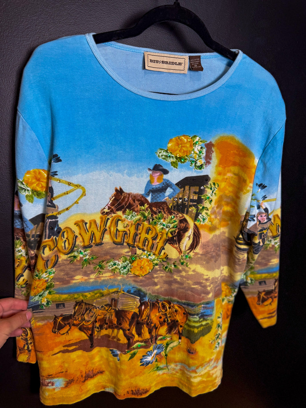 Vintage Cowgirl Motif Shirt