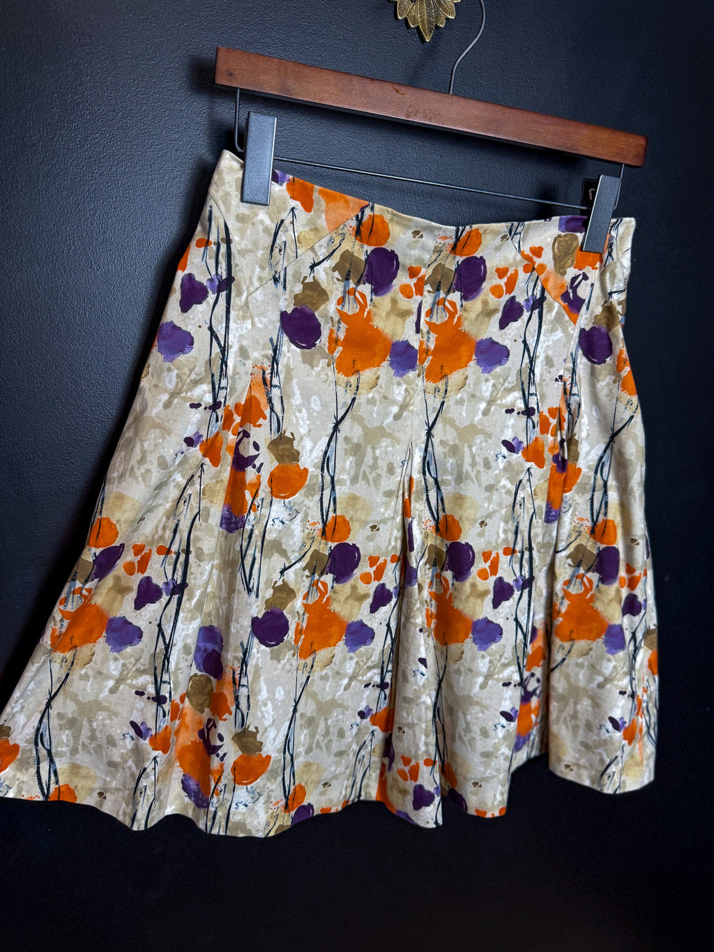 Lavia Watercolor Pleated Midi Skirt