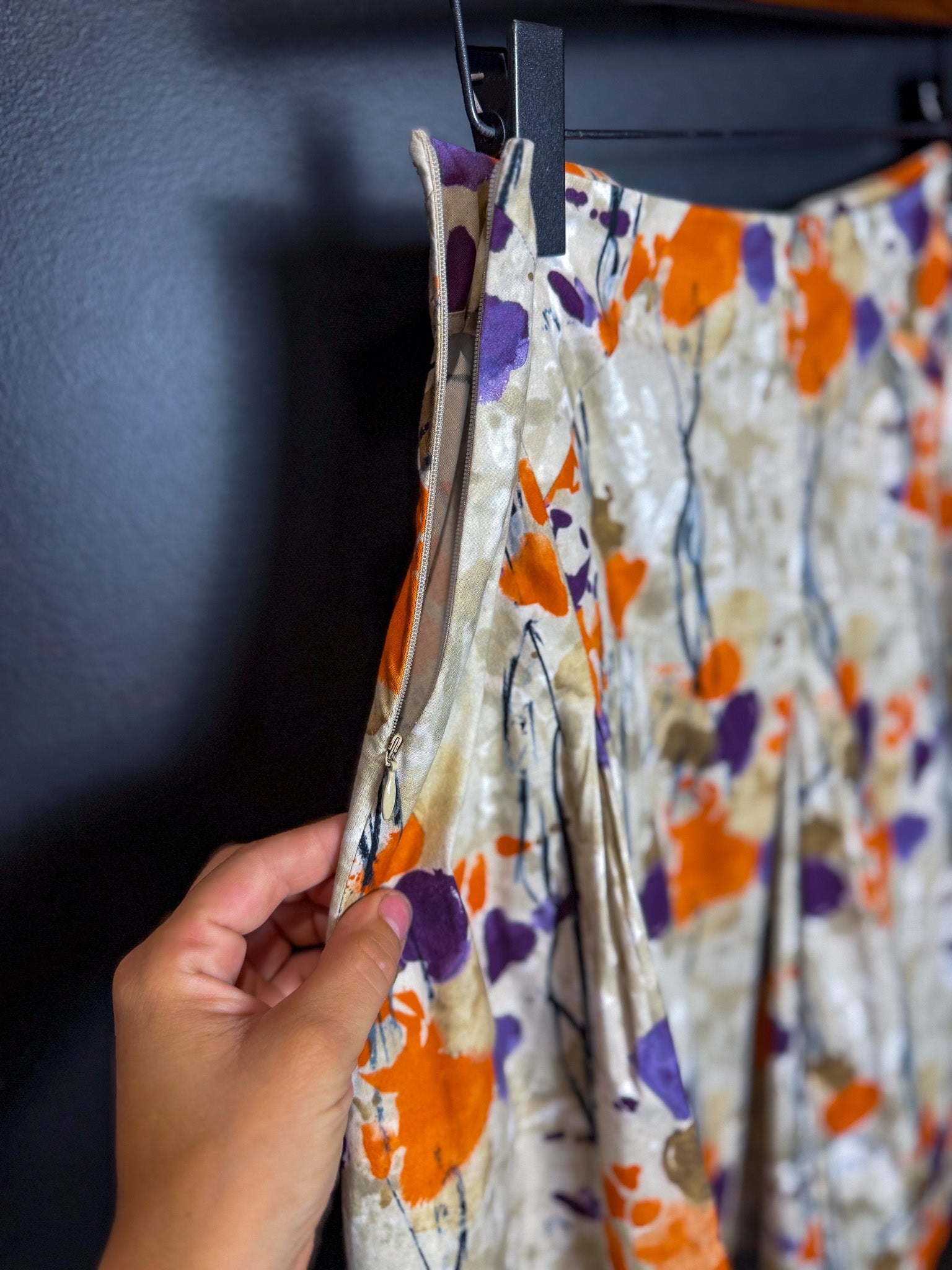 Lavia Watercolor Pleated Midi Skirt