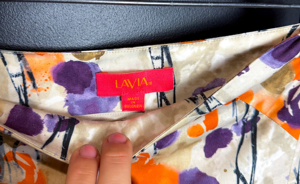 Lavia Watercolor Pleated Midi Skirt