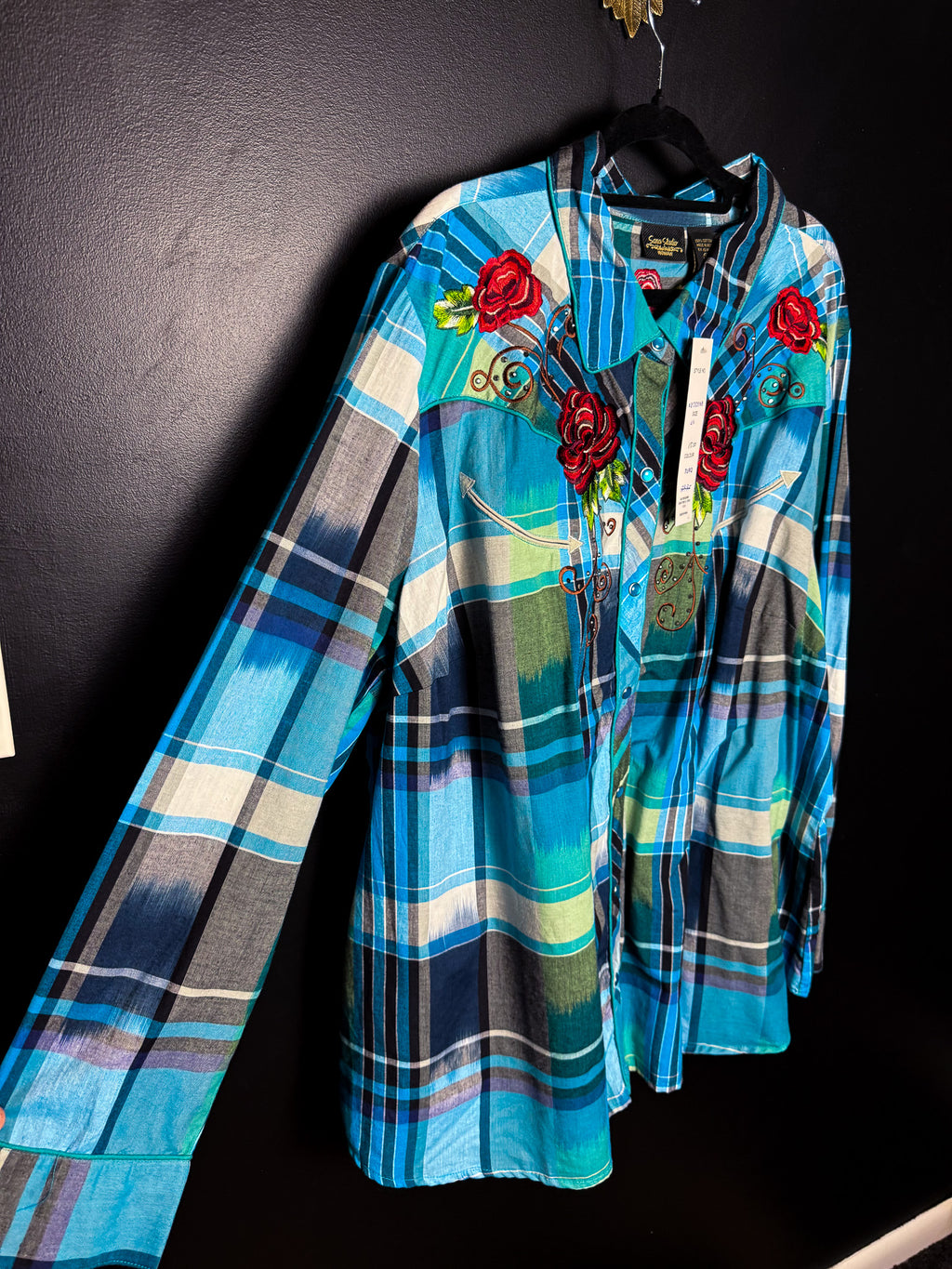 Embroidered Blue Button Down