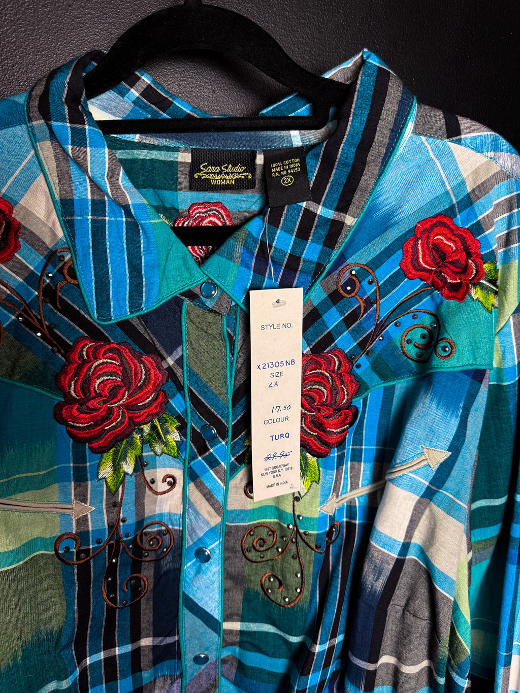 Embroidered Blue Button Down