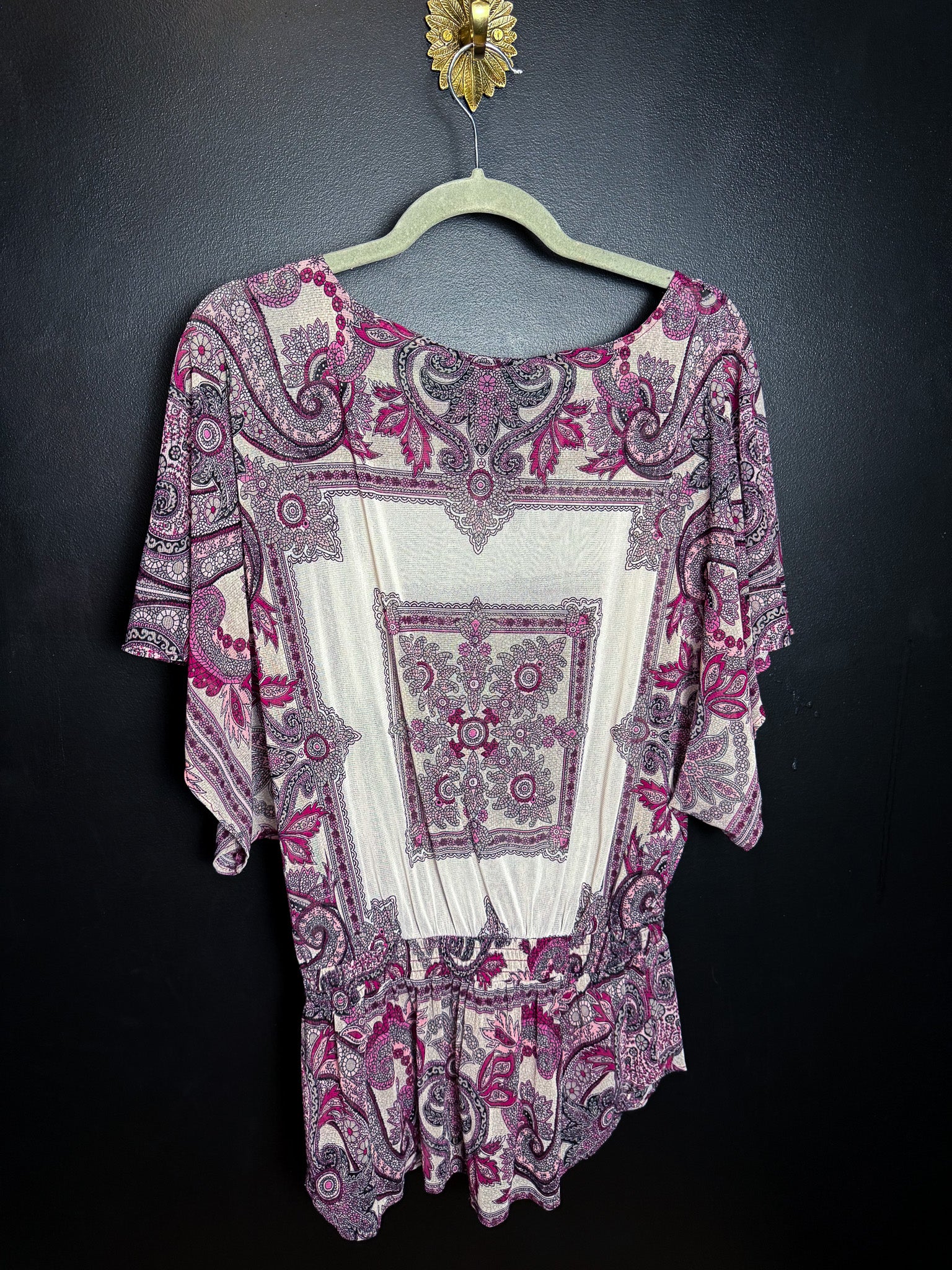 Y2K Sheer Paisley Top