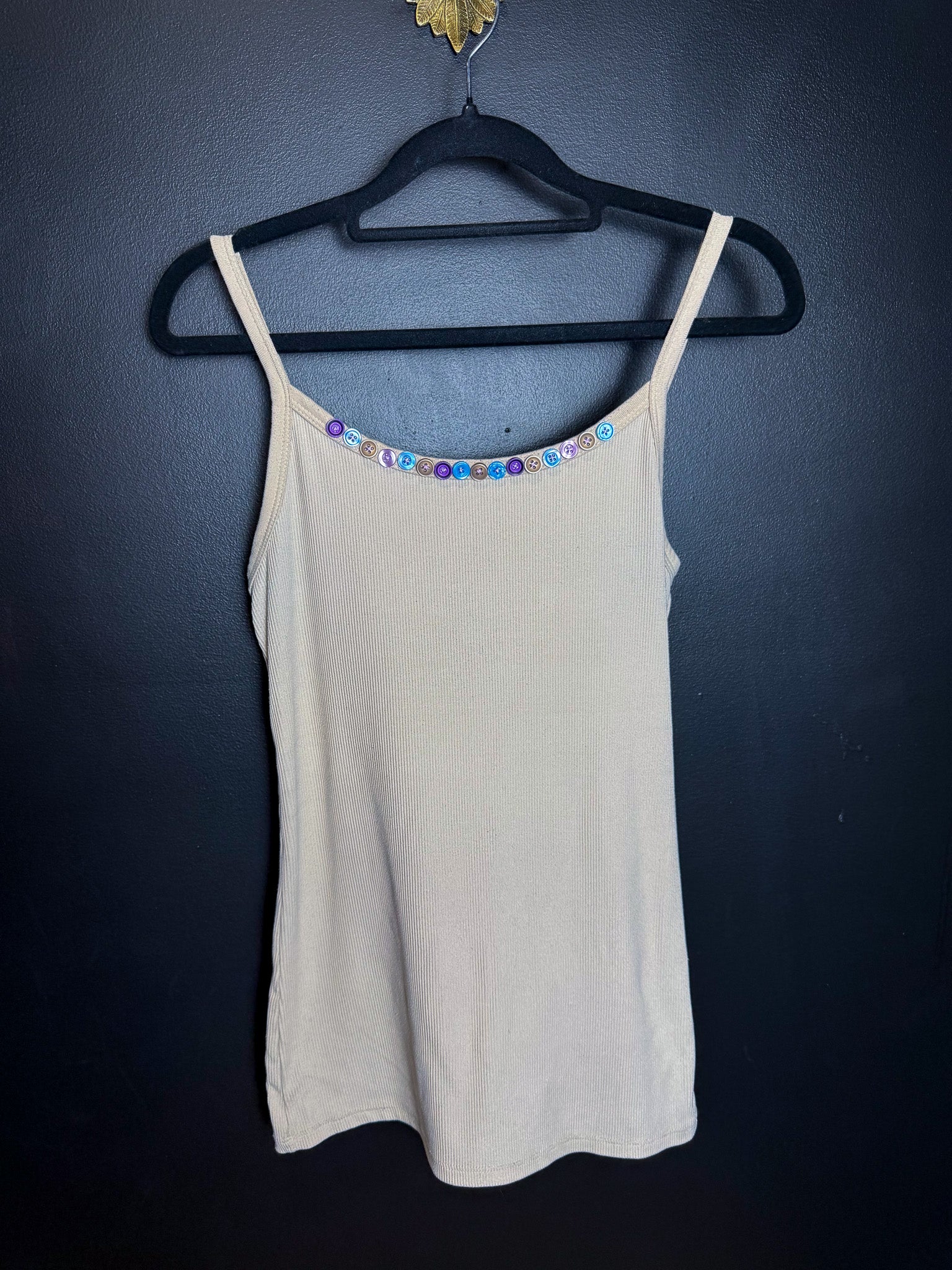 Cream Button Tank
