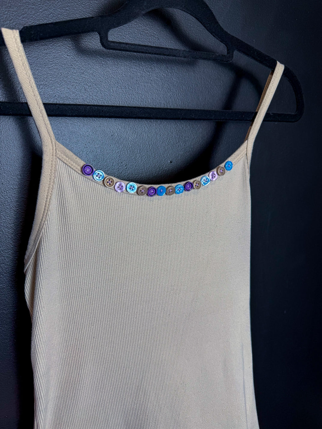 Cream Button Tank