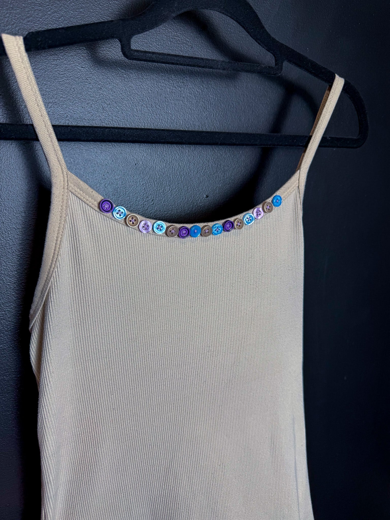 Cream Button Tank